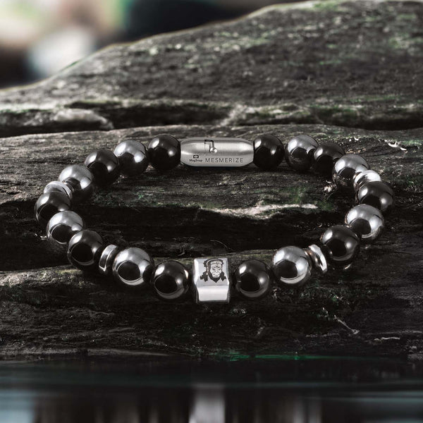 Power Hematite Hanuman Natural Stone Bracelet with MagSnap2