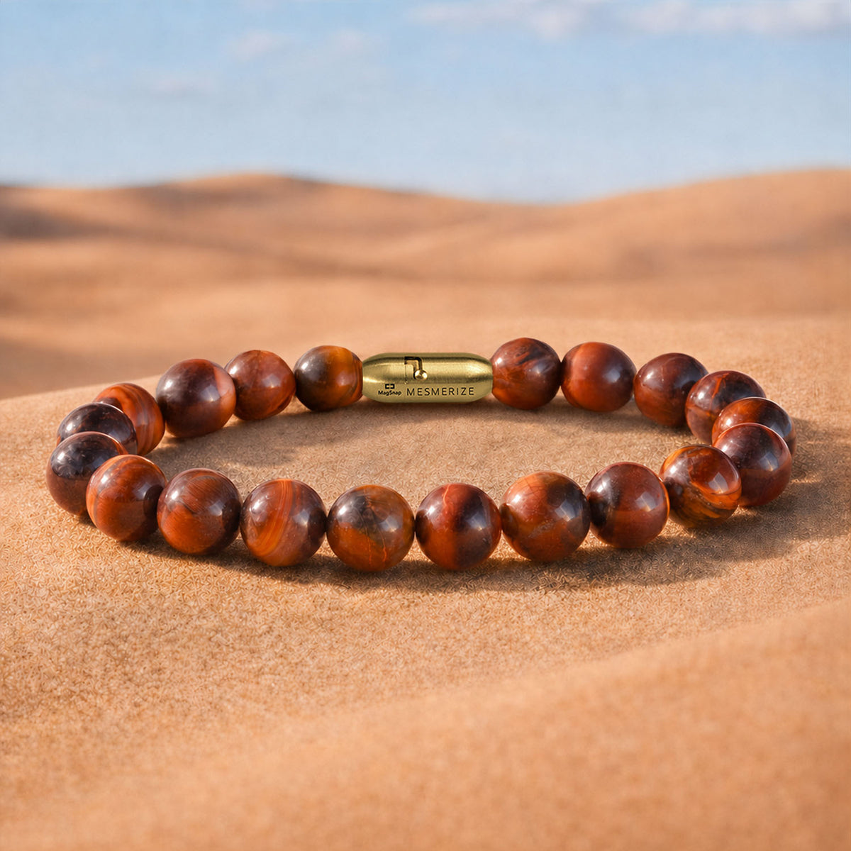 Fearless Red Tiger Eye Natural Stone Bracelet with MagSnap 2