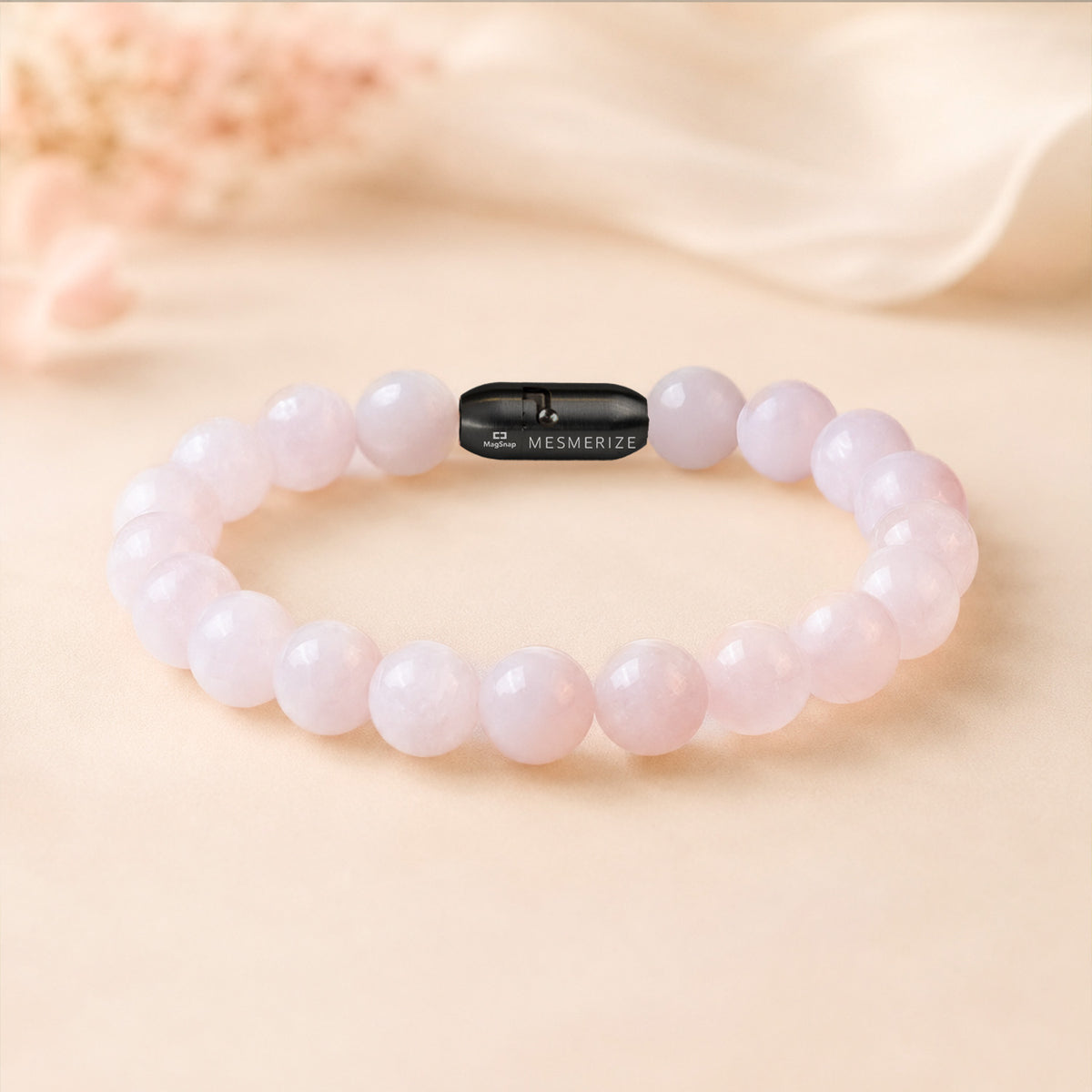 Solace Rose Quartz Natural Stone Bracelet with MagSnap