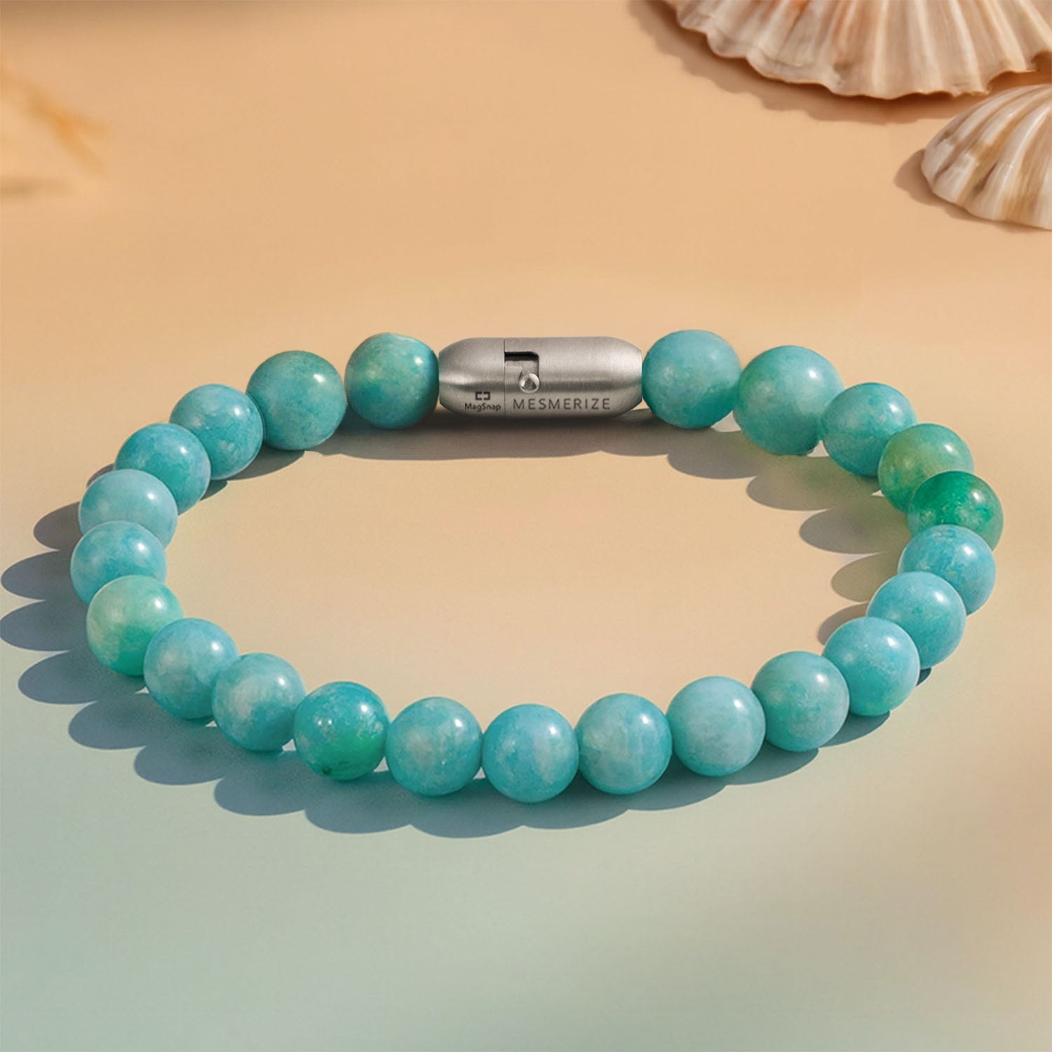 Gleaming Hemimorphite Natural Stone Bracelet With MagSnap 2