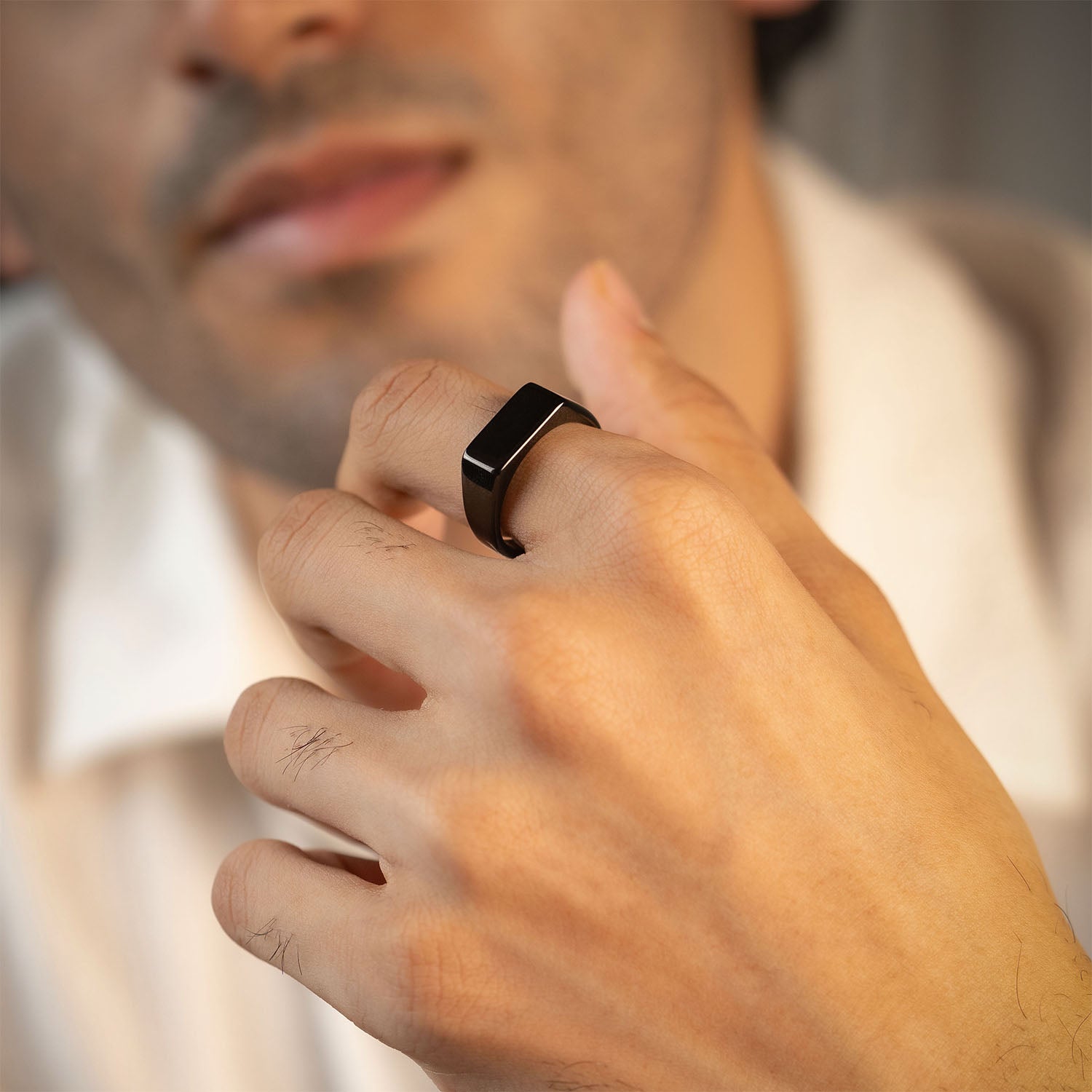 Noir Band Ring Black