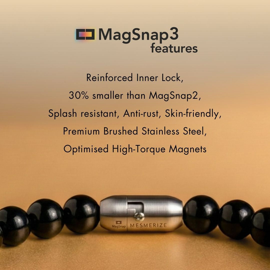 Sacred Saffordite (Chintamani) Natural Stone Bracelet with Magsnap2