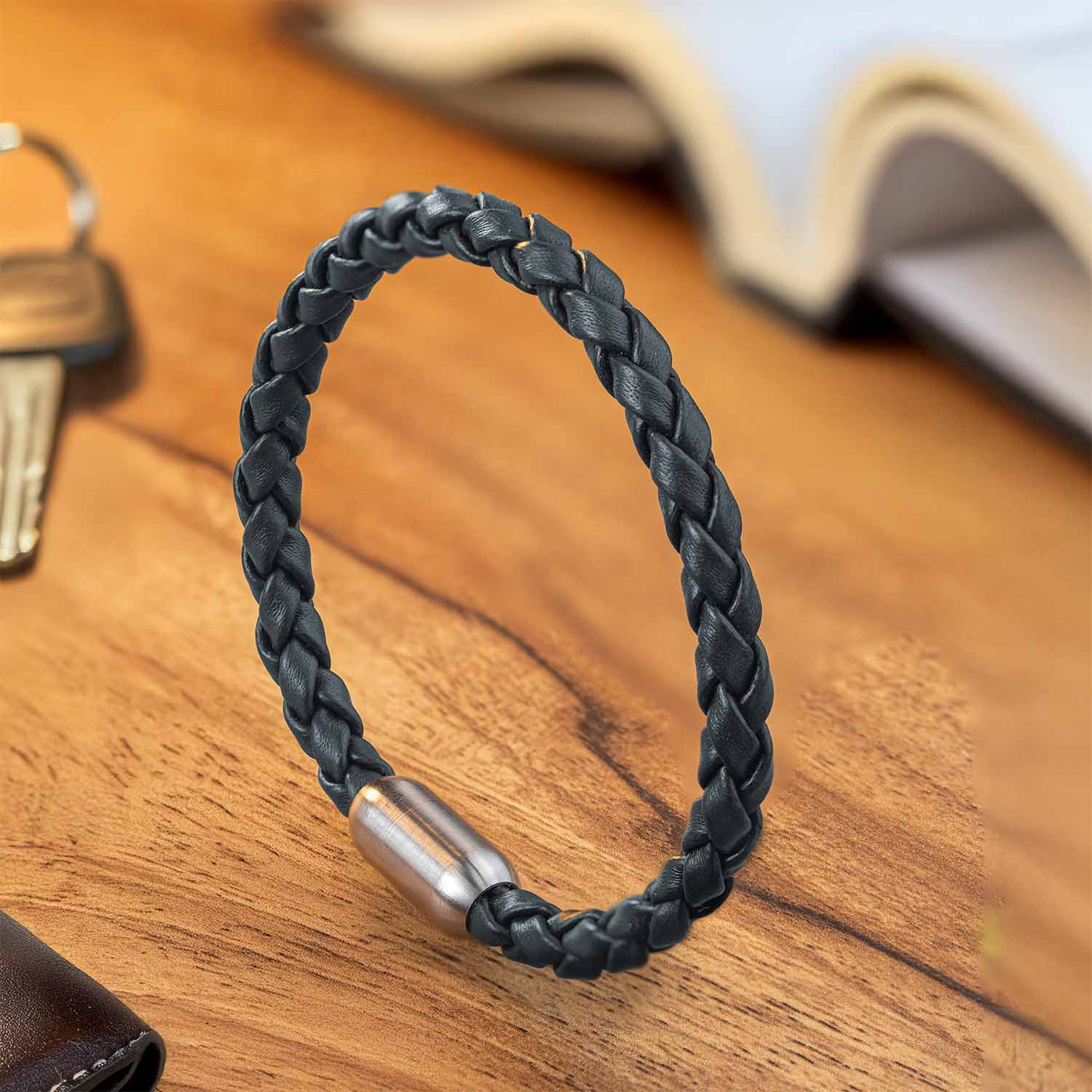 Alpha Braided NeoLeather Bracelet with MagSnap2 Blue