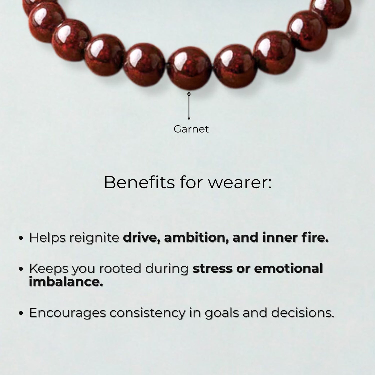 Energizing Garnet Natural Stone Elastic Bracelet