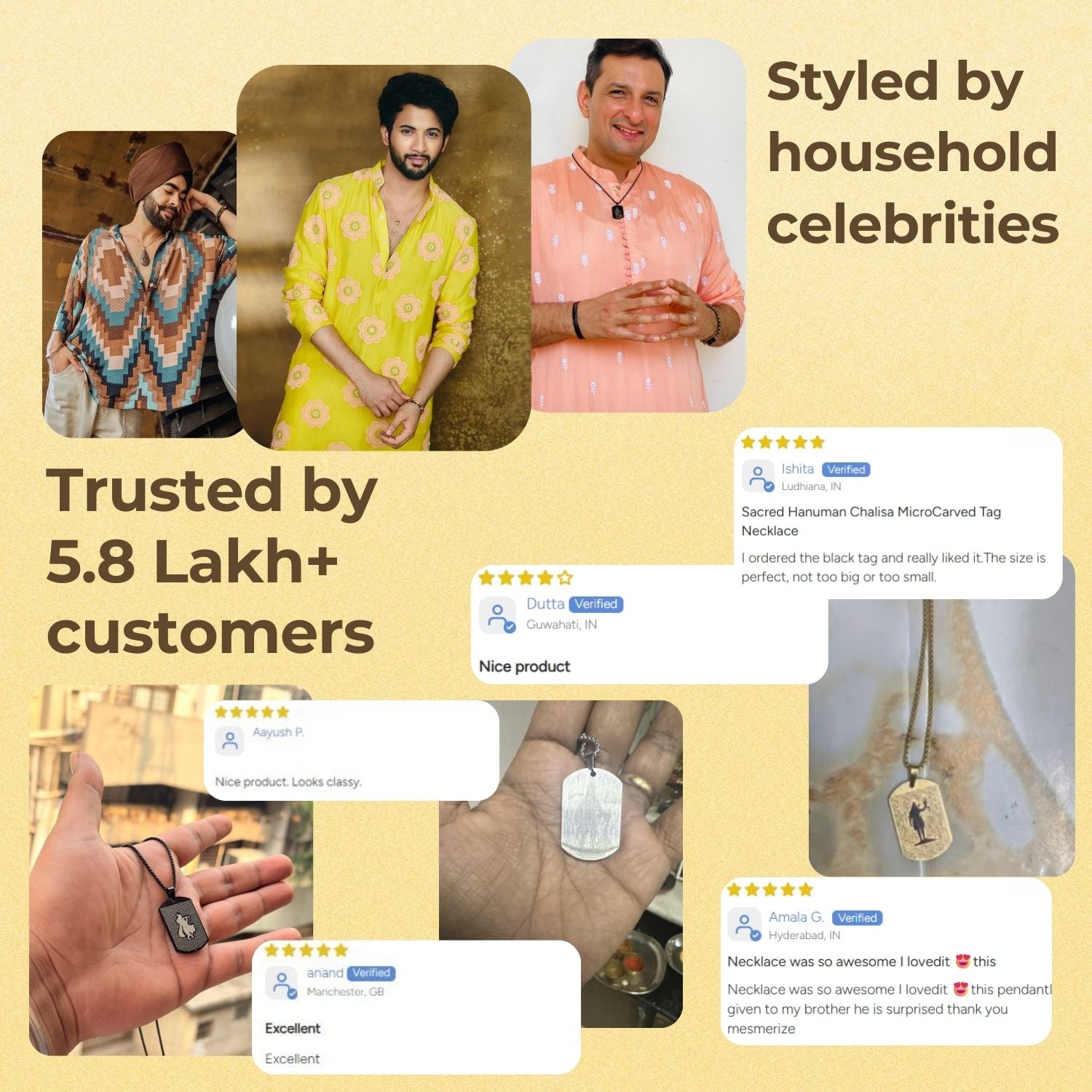 Ram MicroCarved Tag Necklace Black