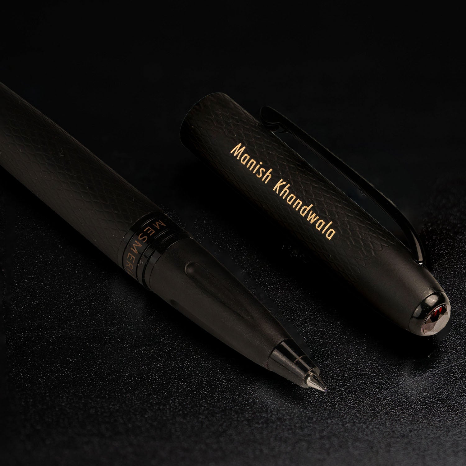Matte Black Finish Garnet 2 in 1 MagSnap Roller Ball Pen with Stylus Personalised
