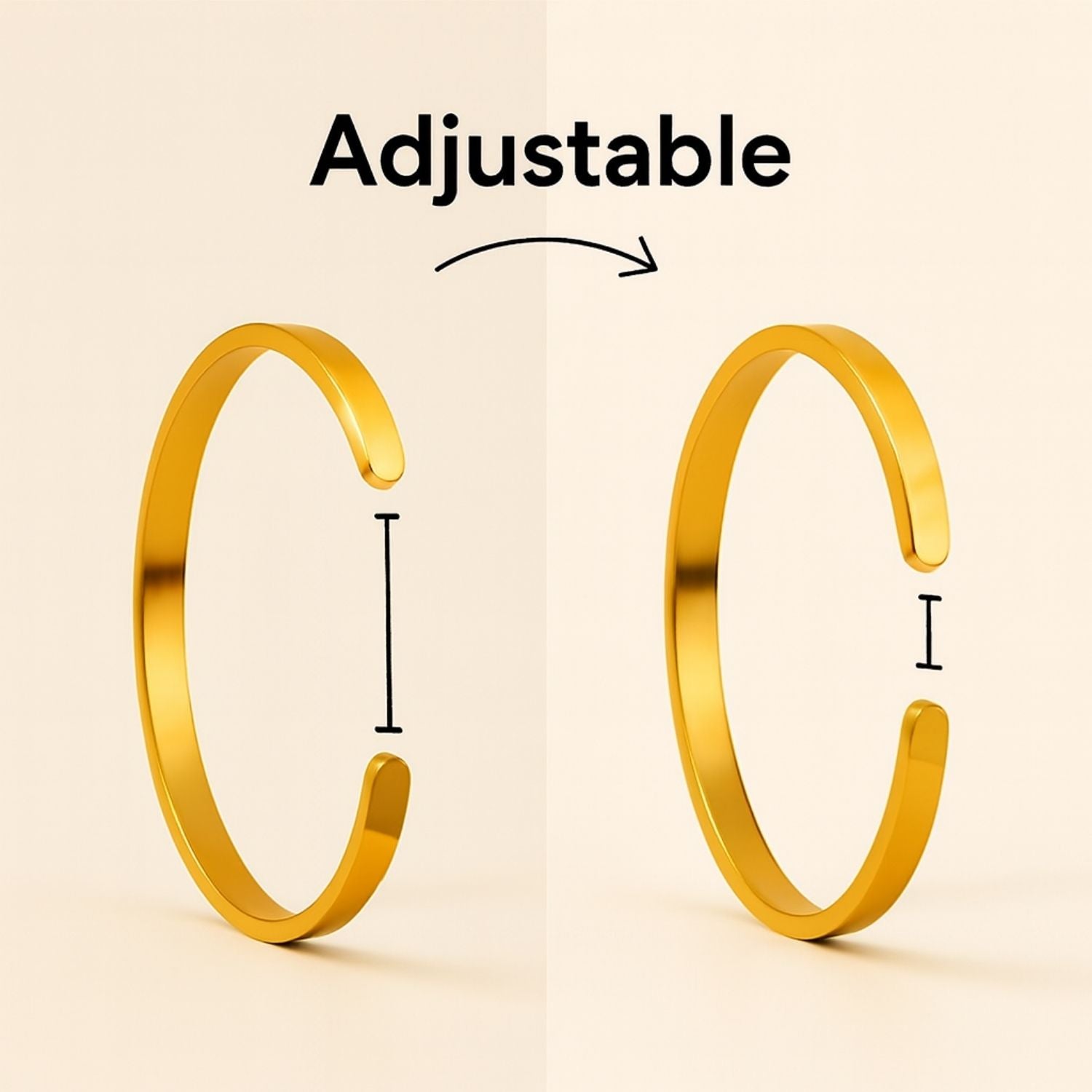 Ik Onkar Gloss Cuff Adjustable Bracelet Gold