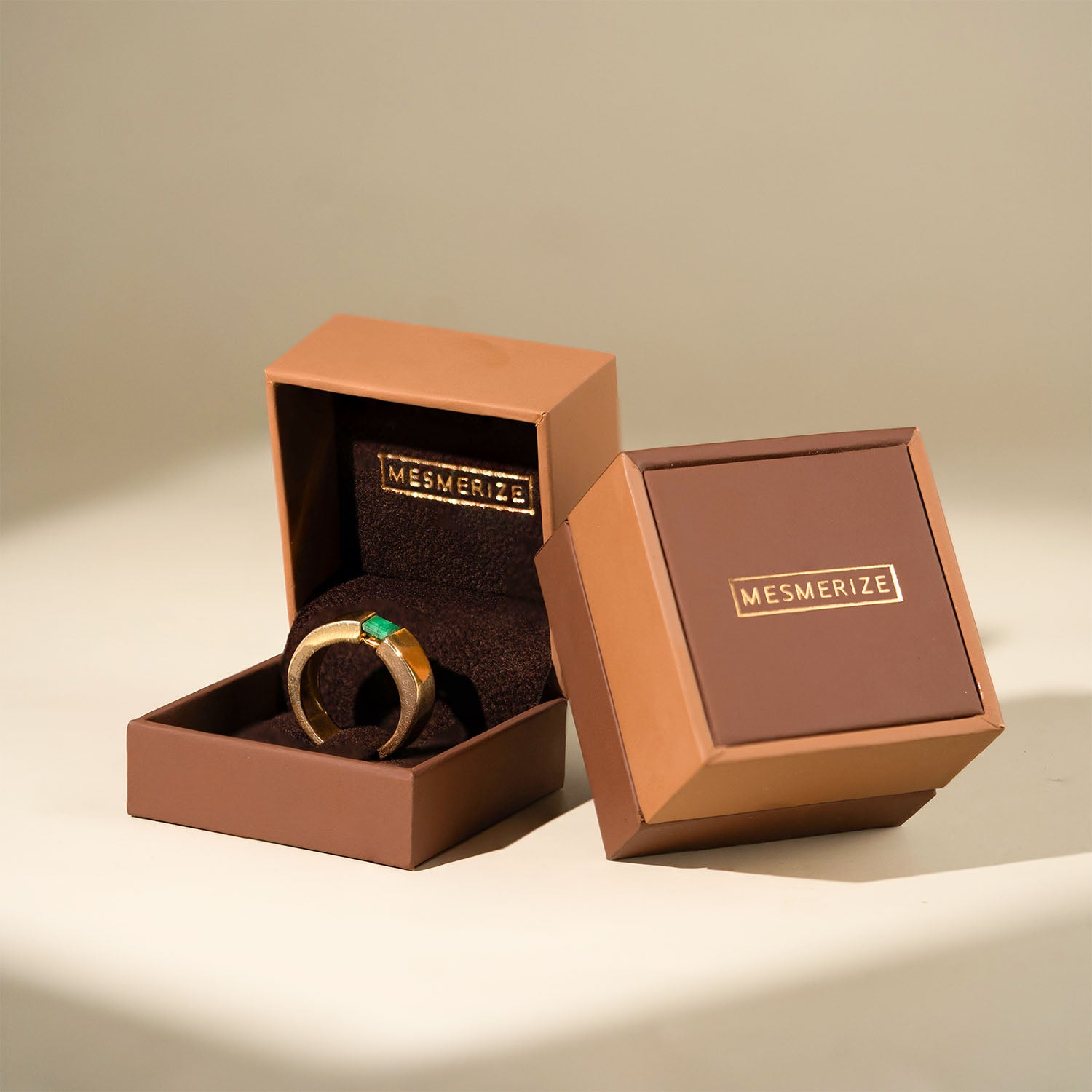 Gold Plated Pure 925 Silver Ring With Malachite Gem Stone