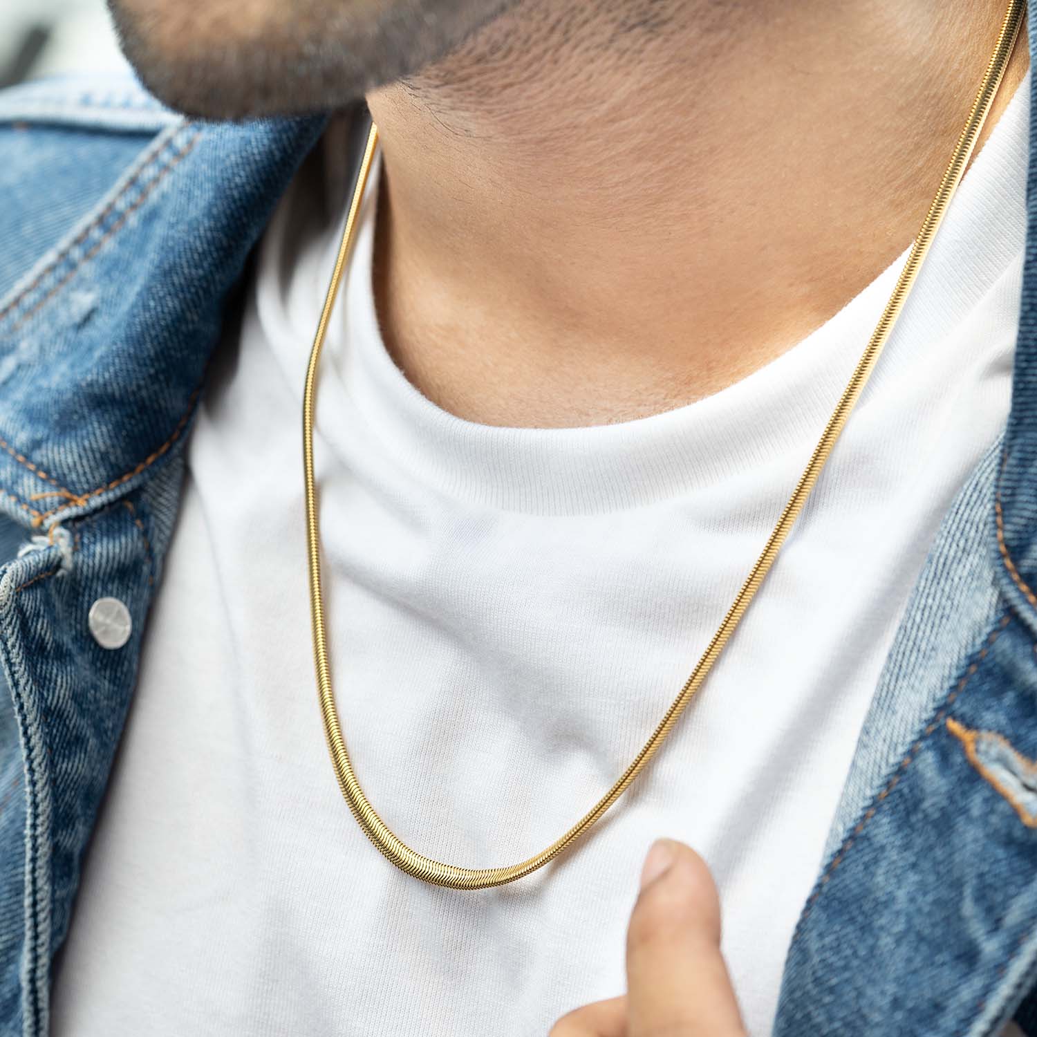 Premium Snake Chain For Men Gold