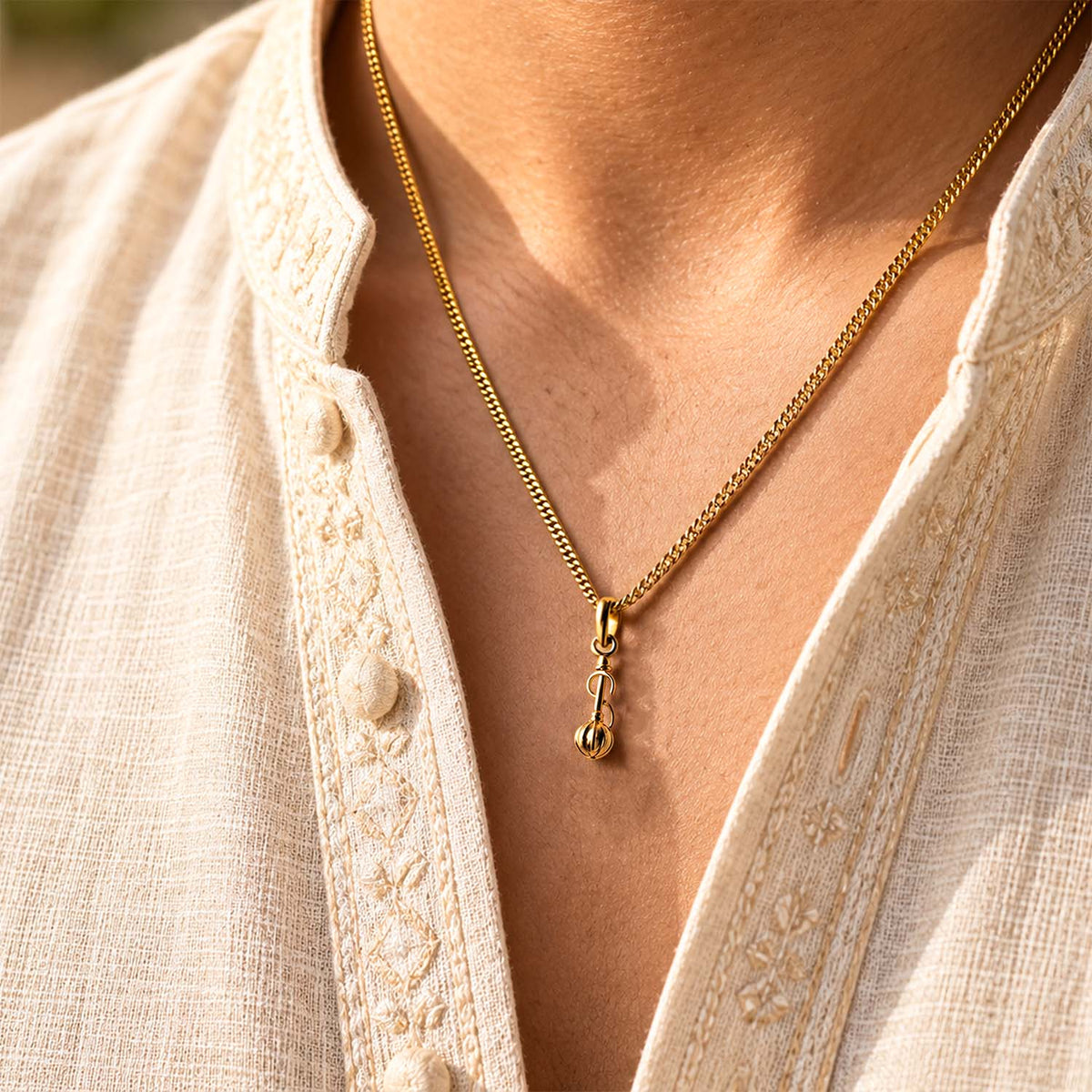 Hanuman Gada Pure Silver Plated Necklace