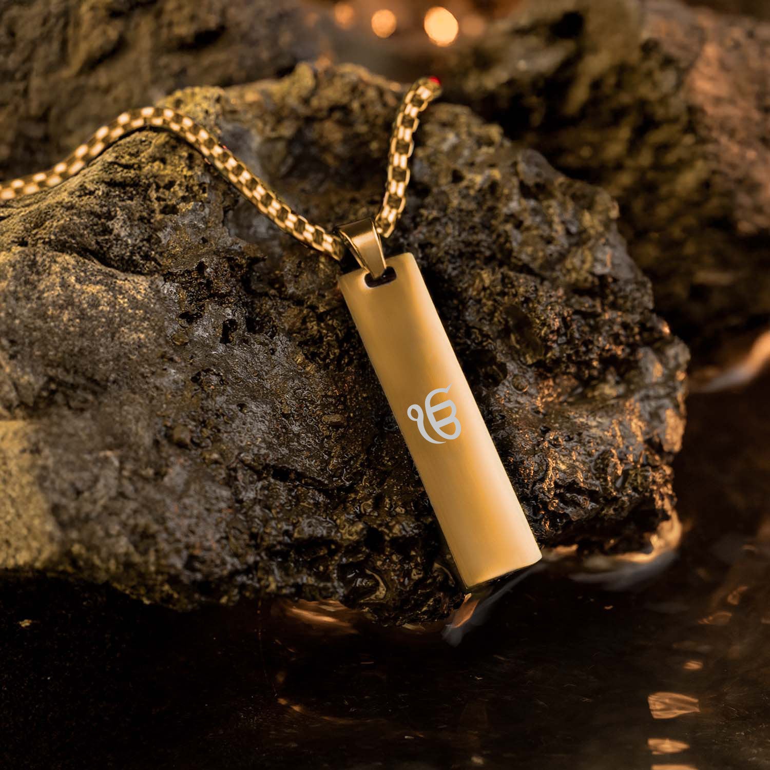 Ik Onkar Spiritual Mini Tag Gold