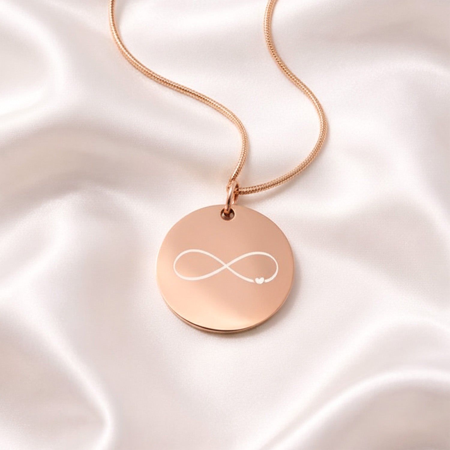 Infinity Circle Necklace Rose Gold