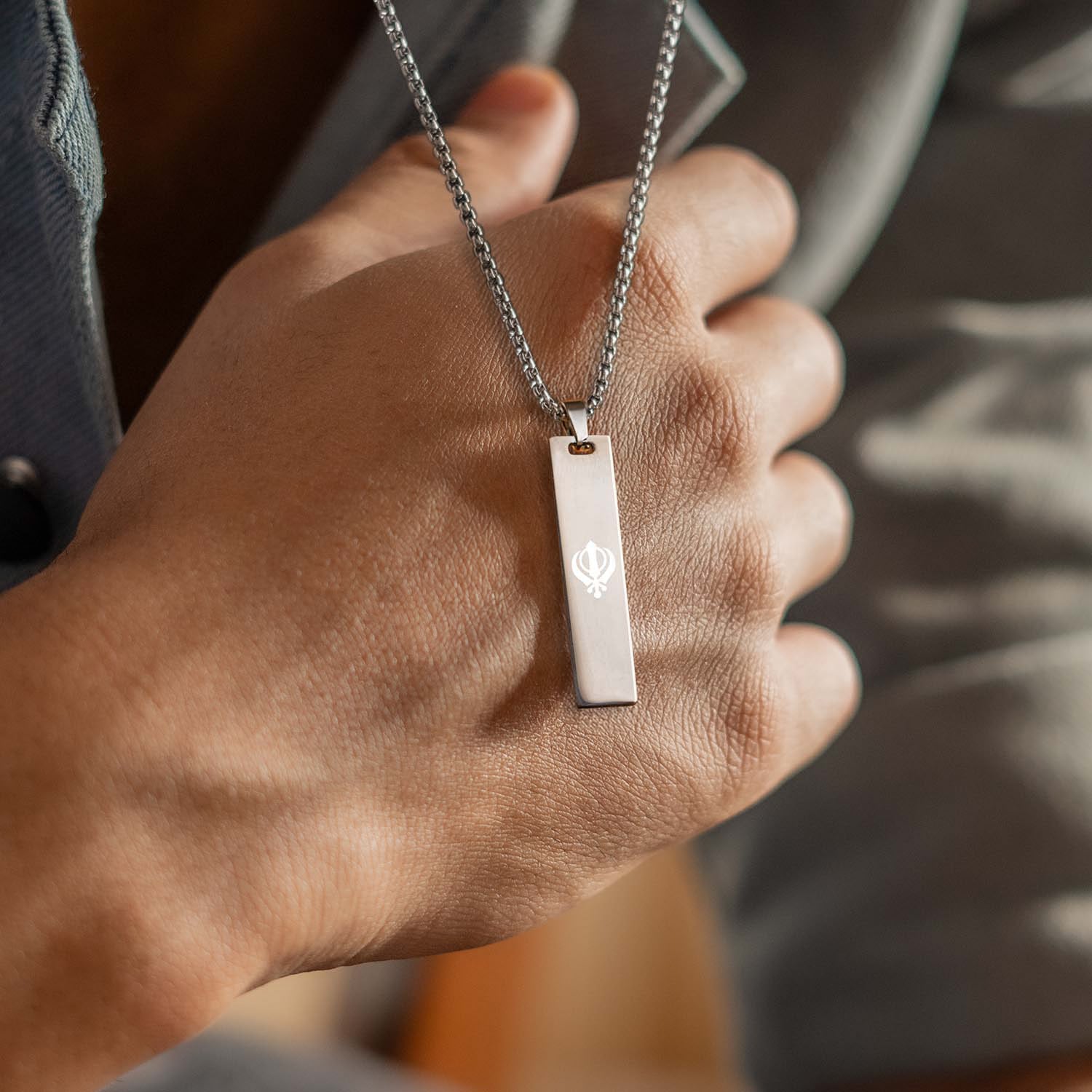 Khanda Spiritual Mini Tag Silver