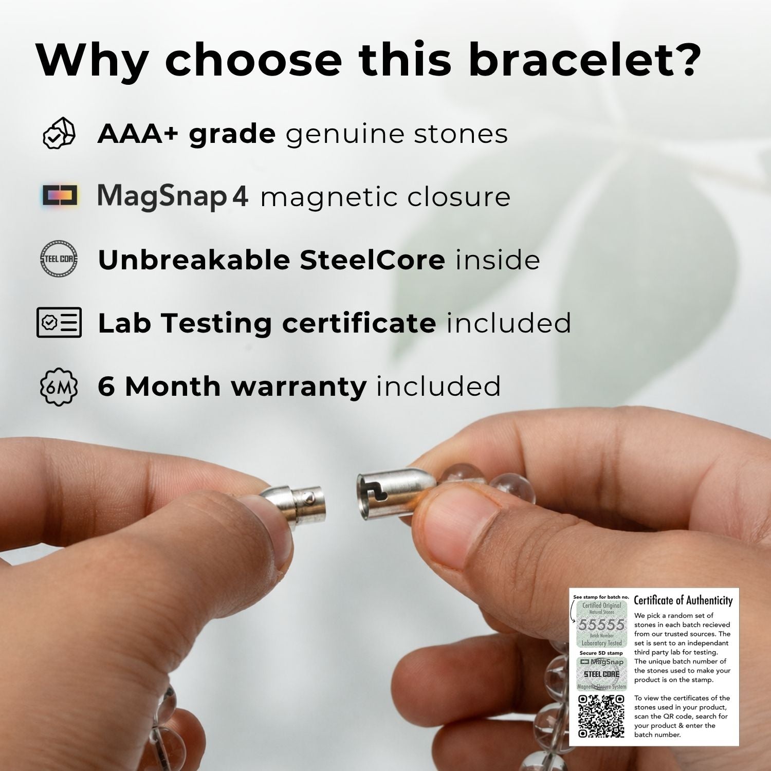 Lush Green Jade Natural Stone Bracelet with MagSnap2