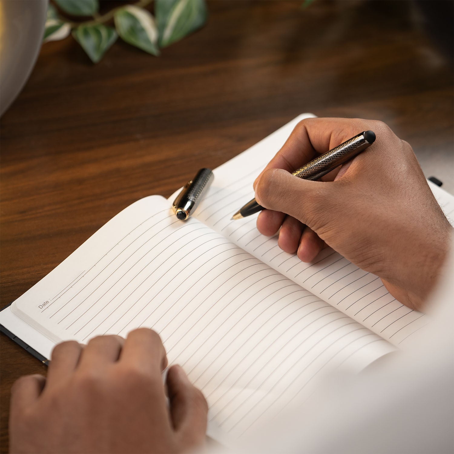 Matte Black Notebook with Obsidian 2 in 1 MagSnap Roller Ball Pen with Stylus None
