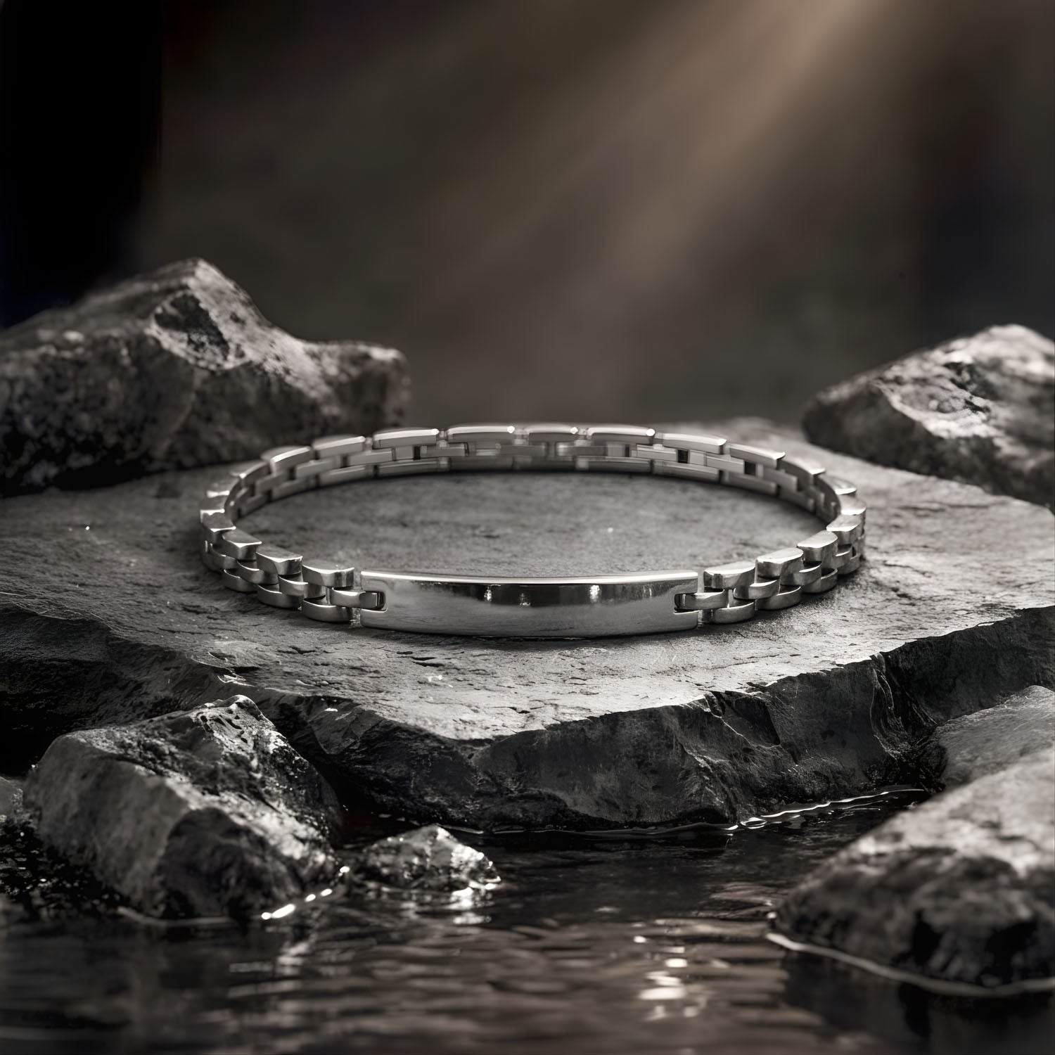 Non Personalised Classic Adjustable Link Silver Bracelet