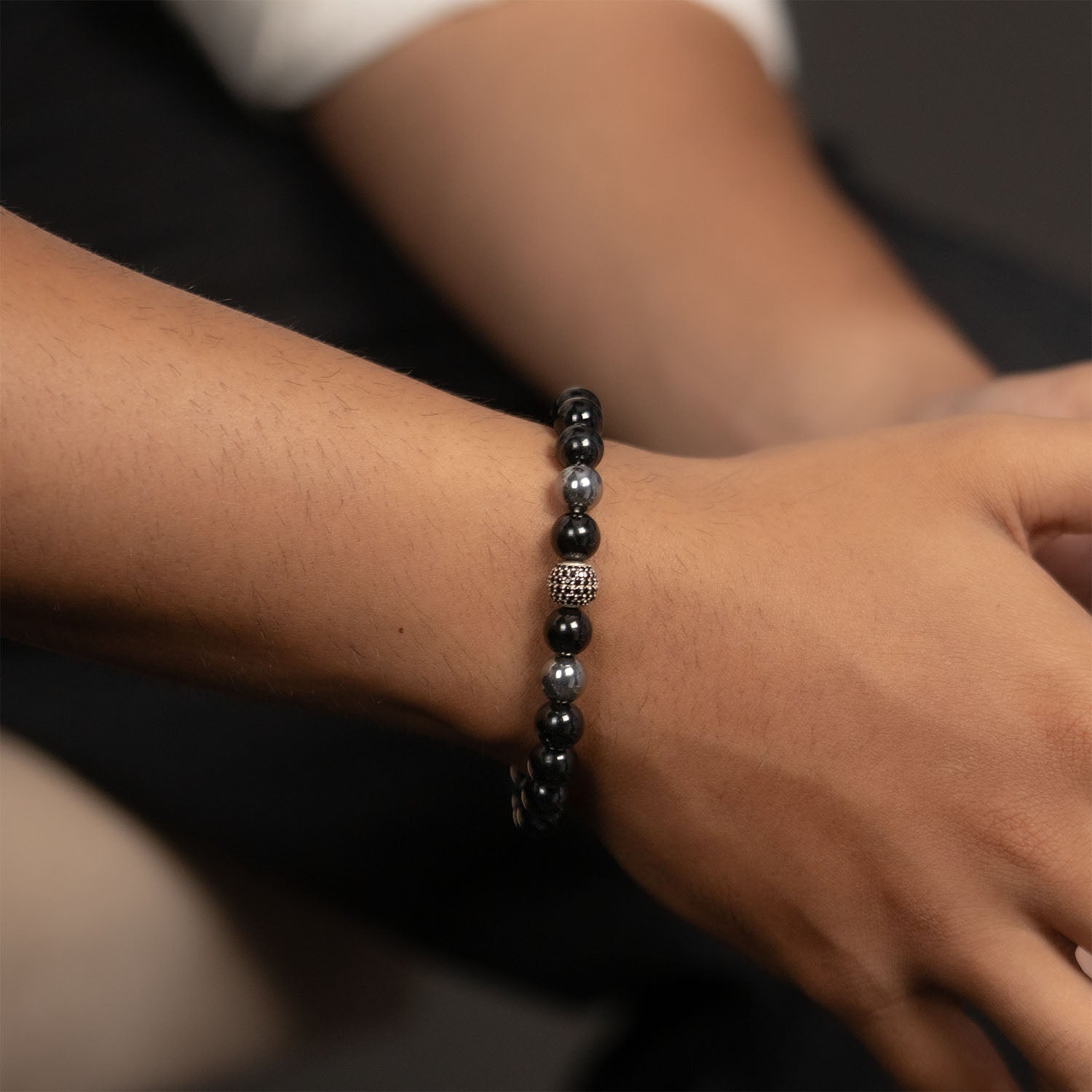 Pure 925 Silver Black Spinel Natural Stone Bracelet With MagSnap 3