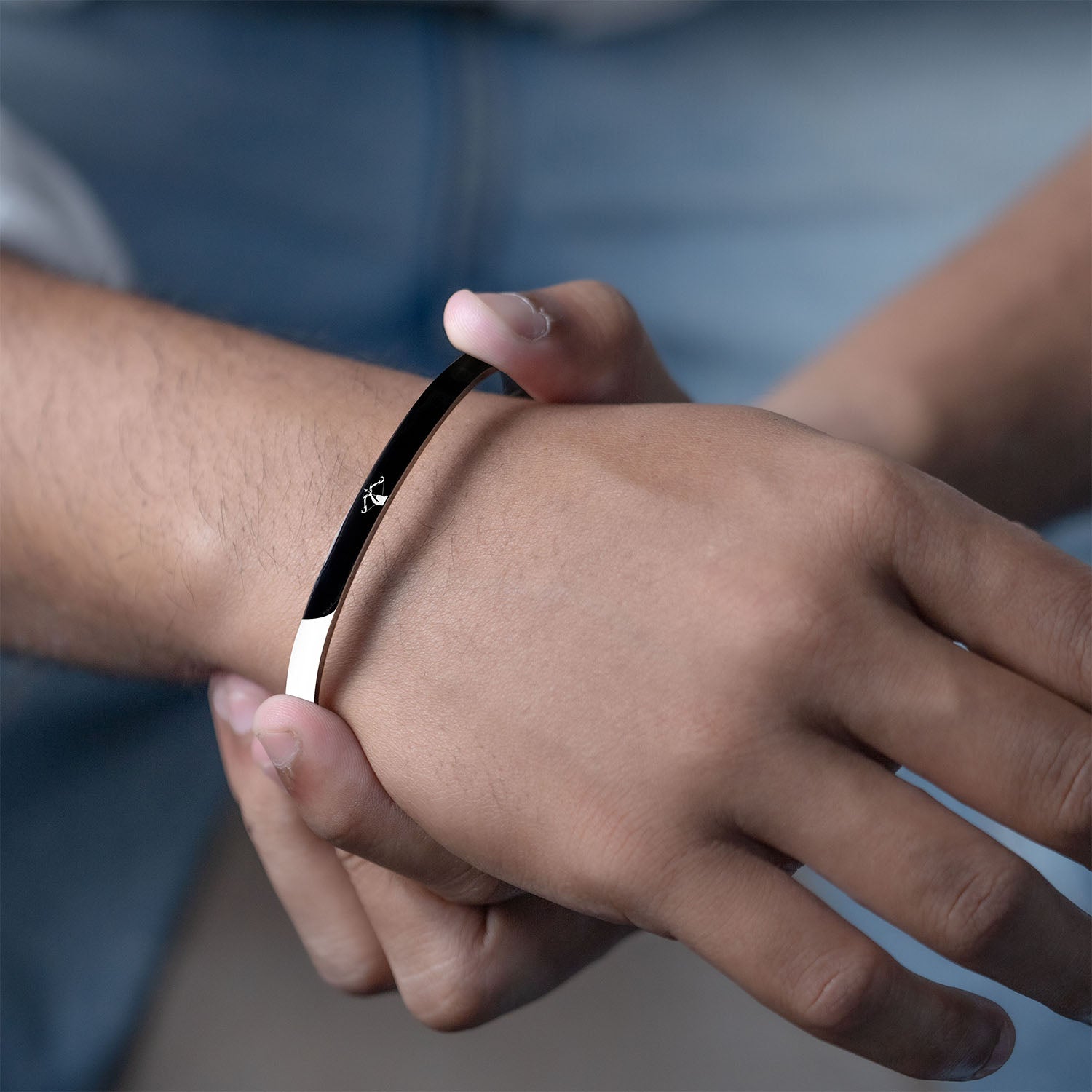 Ram Baan Gloss Cuff Adjustable Bracelet Black