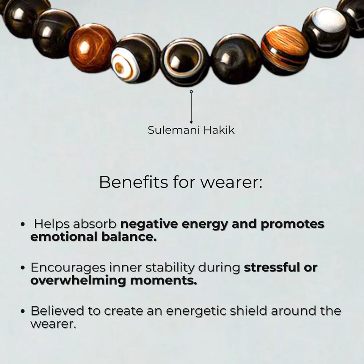 Resonant Sulemani Hakik Natural Stone Bracelet with MagSnap2