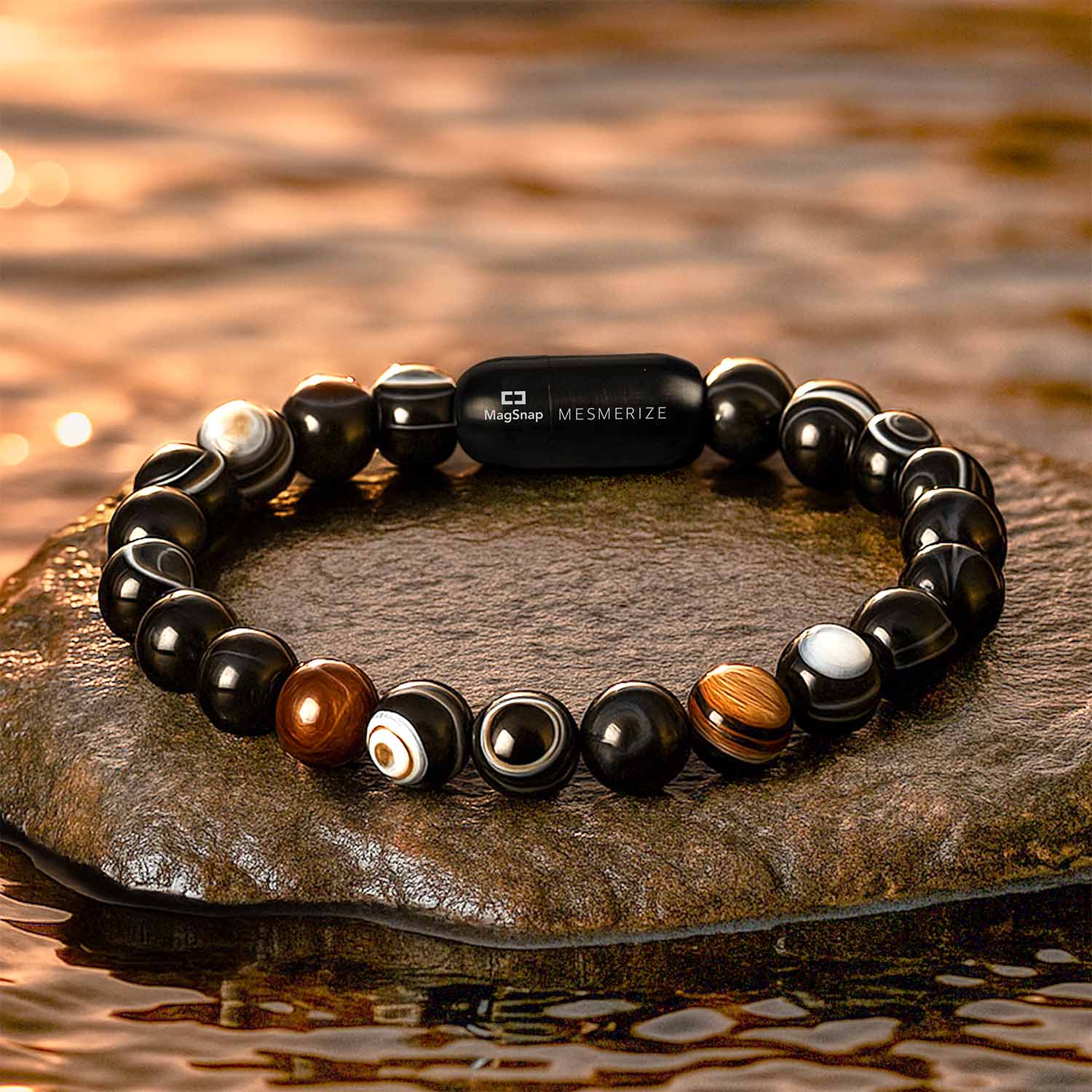 Resonant Sulemani Hakik Natural Stone Bracelet with MagSnap2