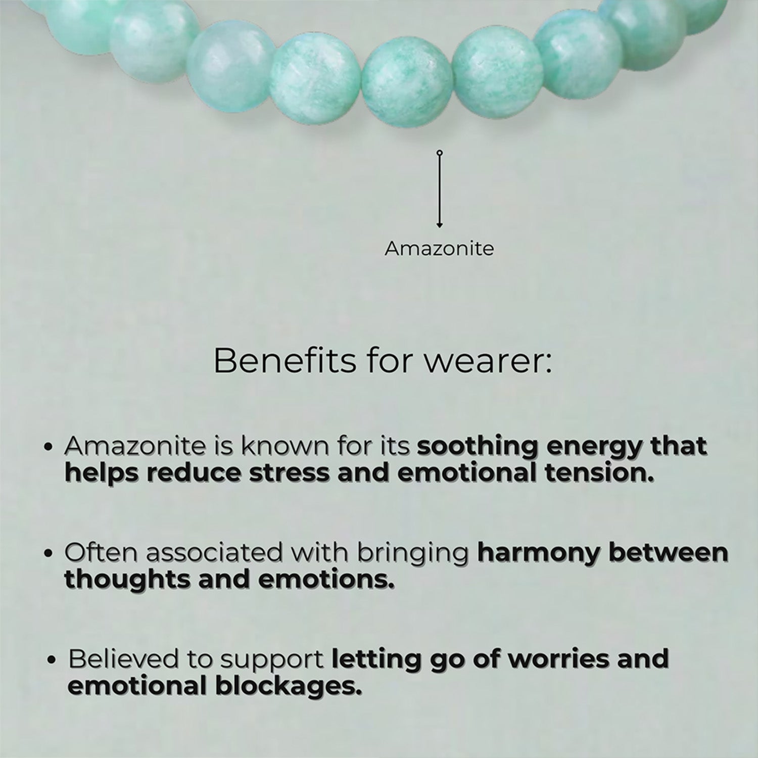 Serene Amazonite Natural Stone Bracelet with MagSnap