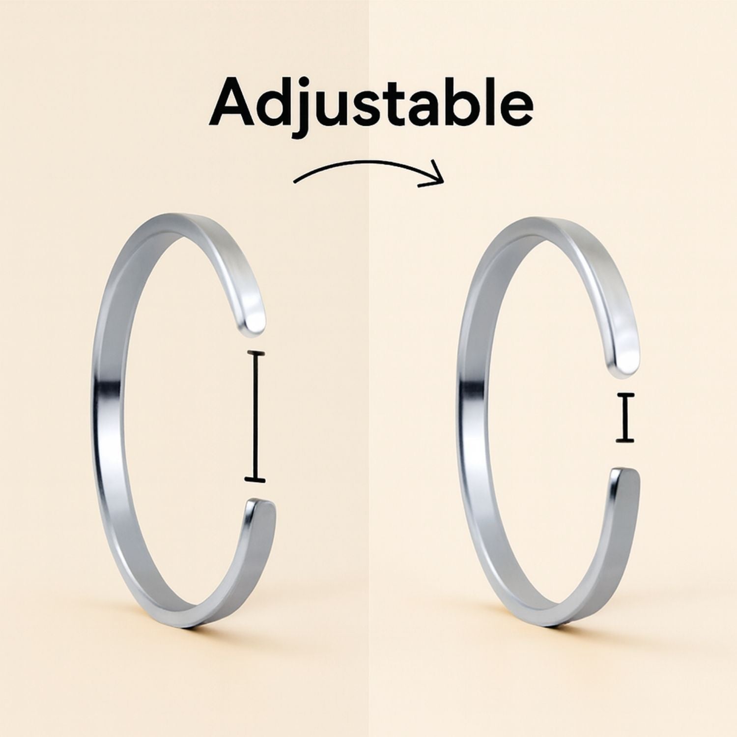 Hanuman Gada Gloss Cuff Adjustable Bracelet Silver