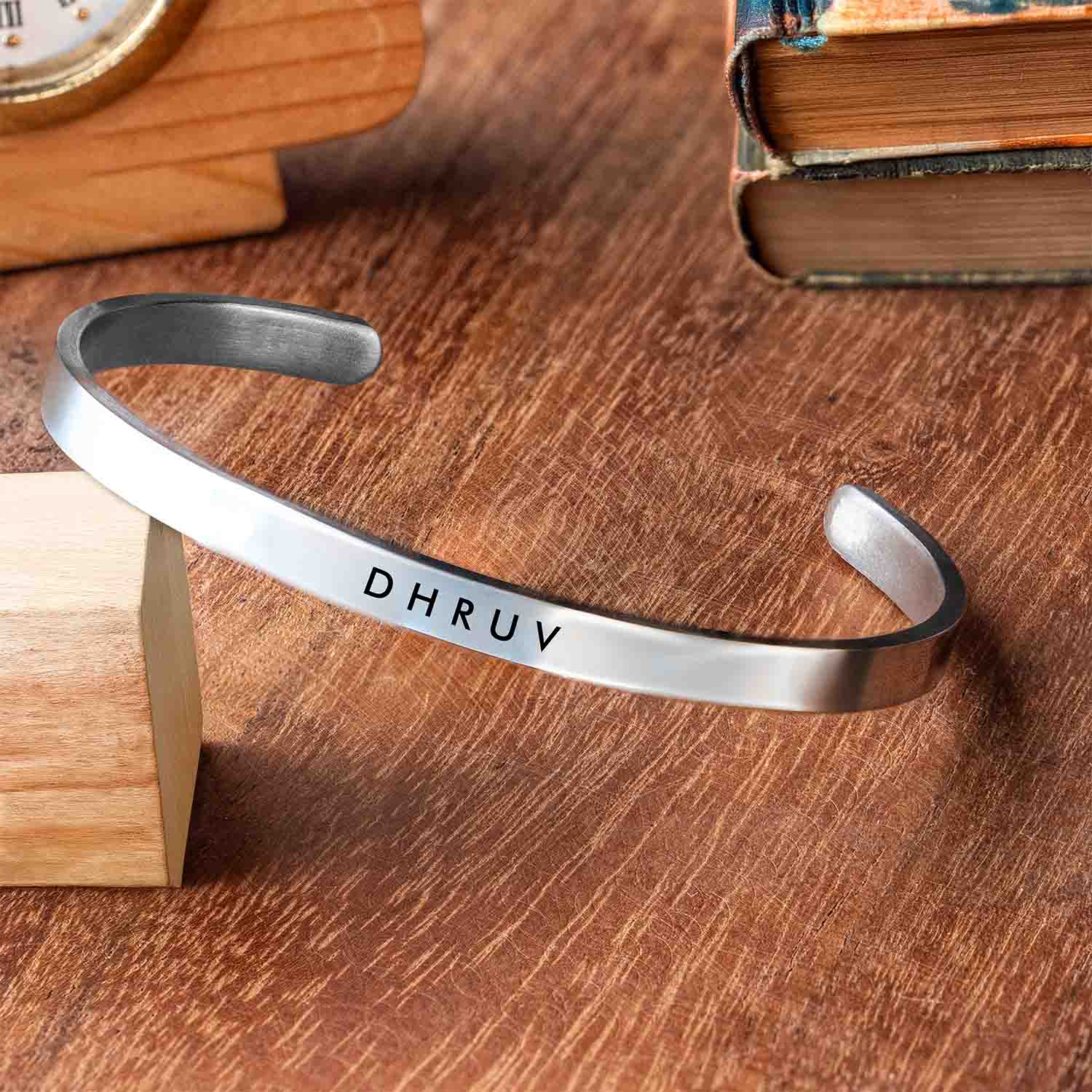 Personalised Silver Cuff Kada Bracelet