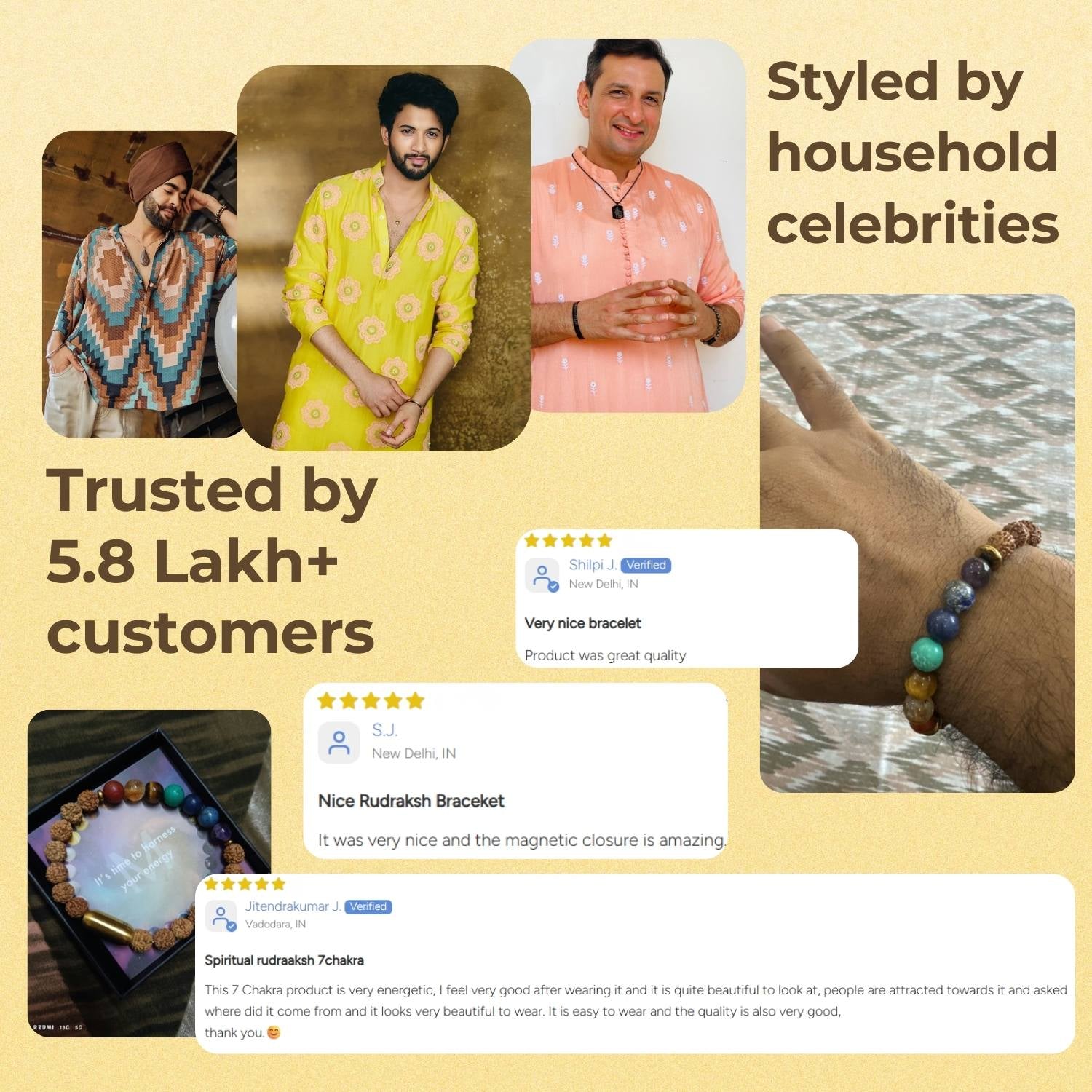 Spiritual Rudraksh 9 Chakra Bracelet Elastic