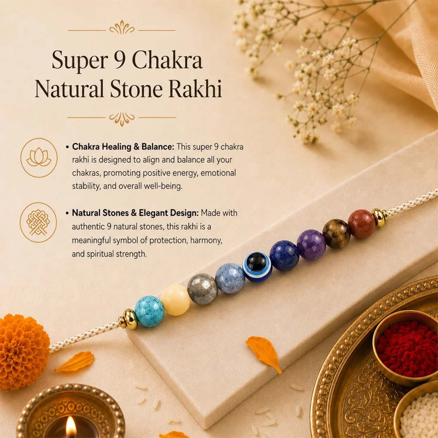 Super 9 Chakra Rakhi