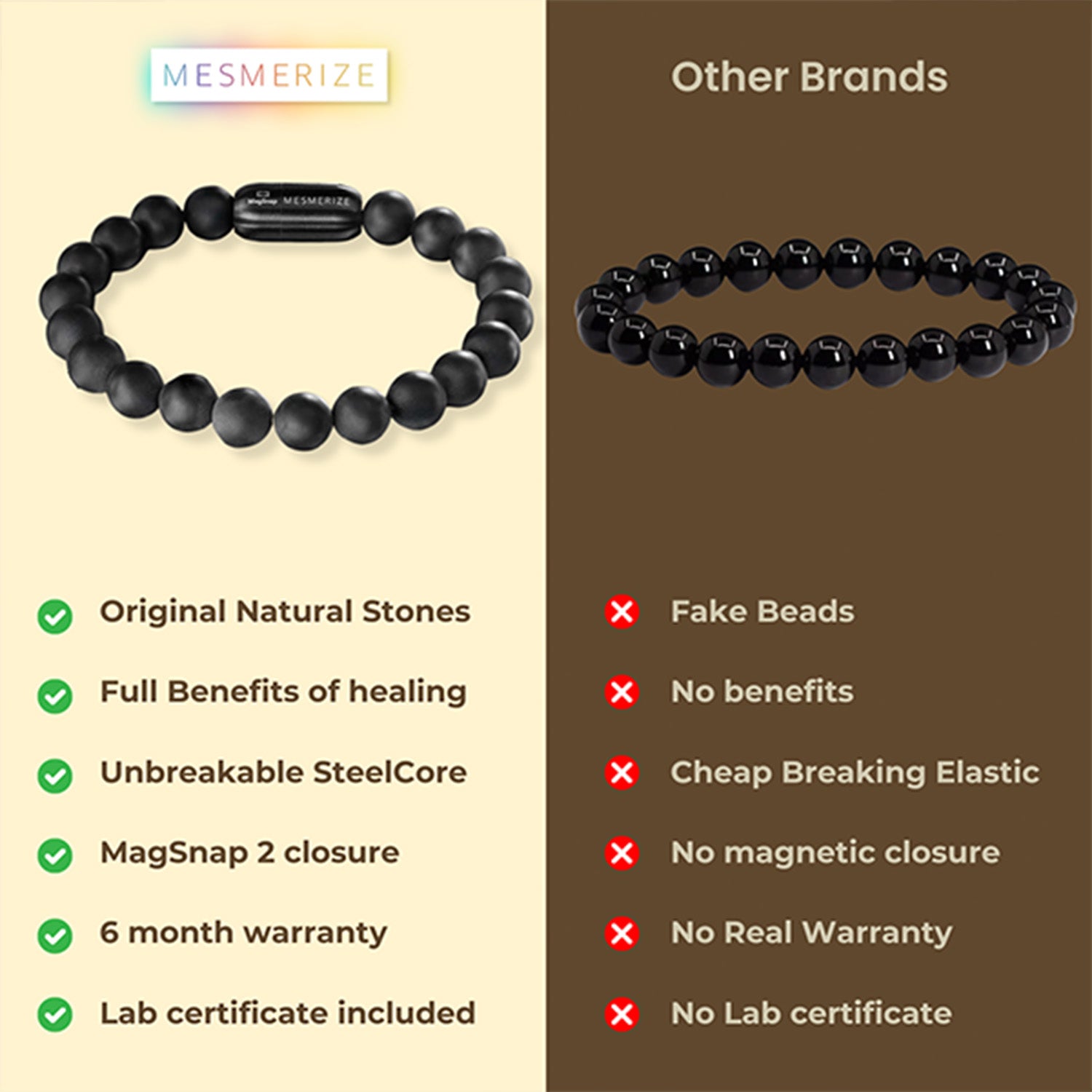 Natural Stone Jewellery Onyx Natural Stone Bracelet with MagSnap