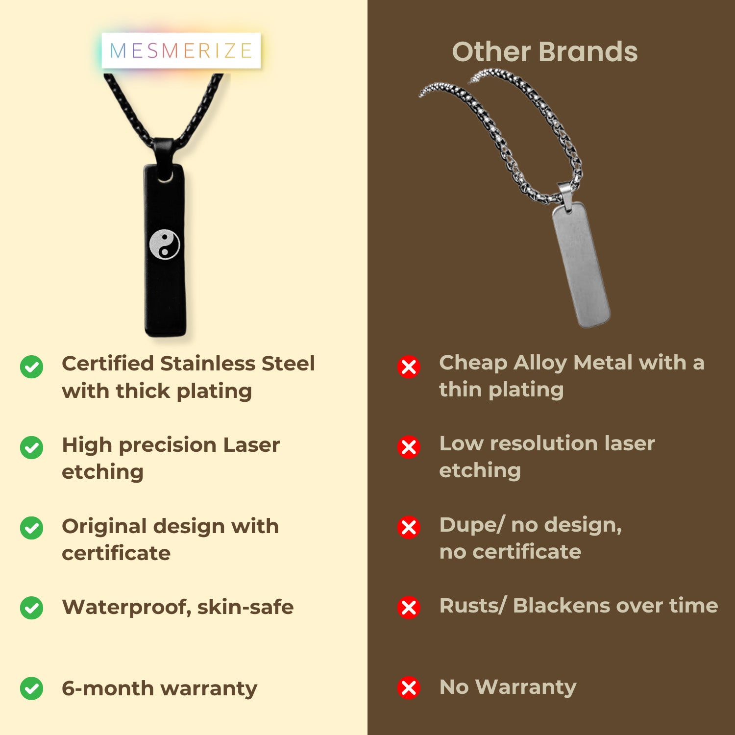 Silver Yin Yang Spiritual Mini Bar Necklace