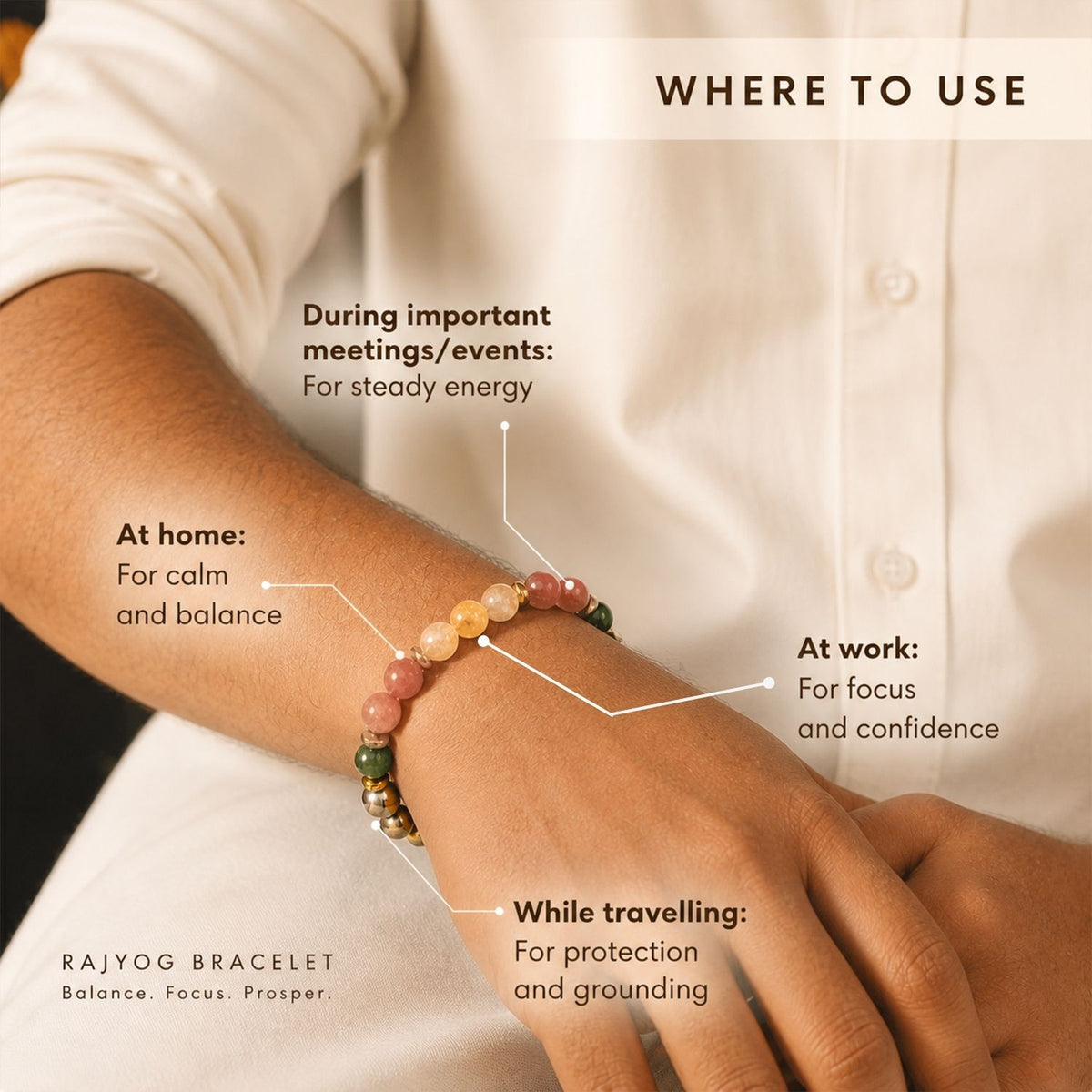 Rajyog Wealth & Power Natural Stone Bracelet 2