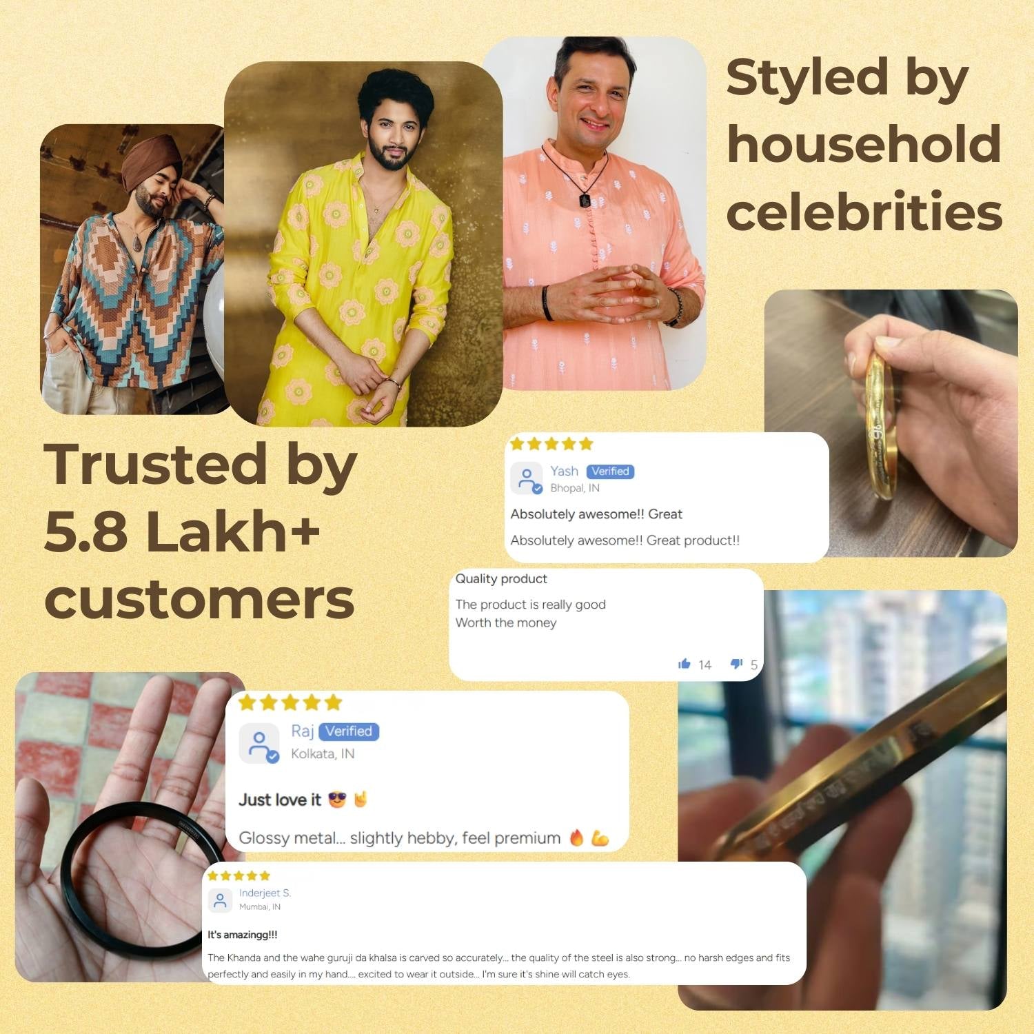 Round Flat Ik Omkar Satnam Mantra Kada Gold