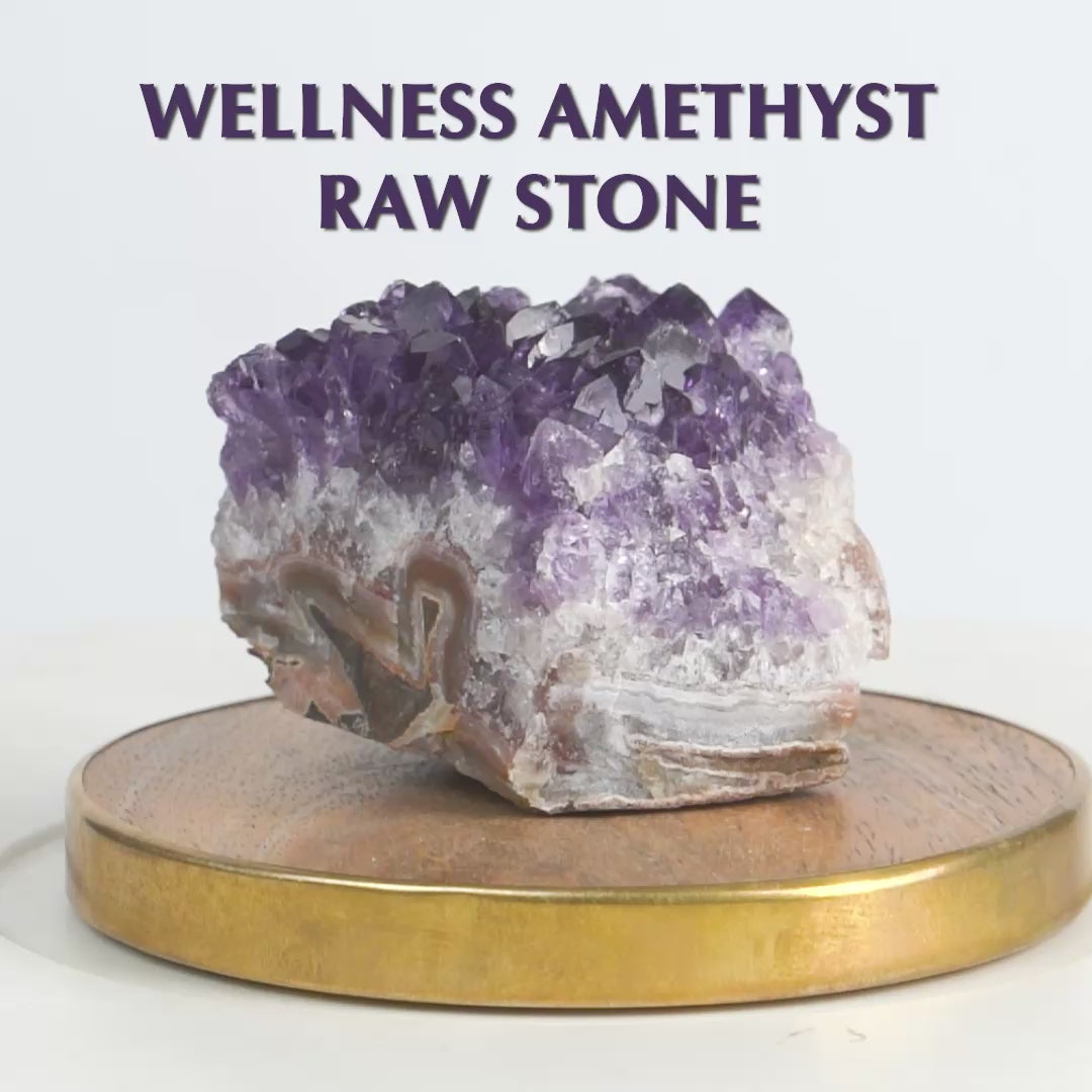 Wellness Amethyst Stone With Mango Wood Coaster