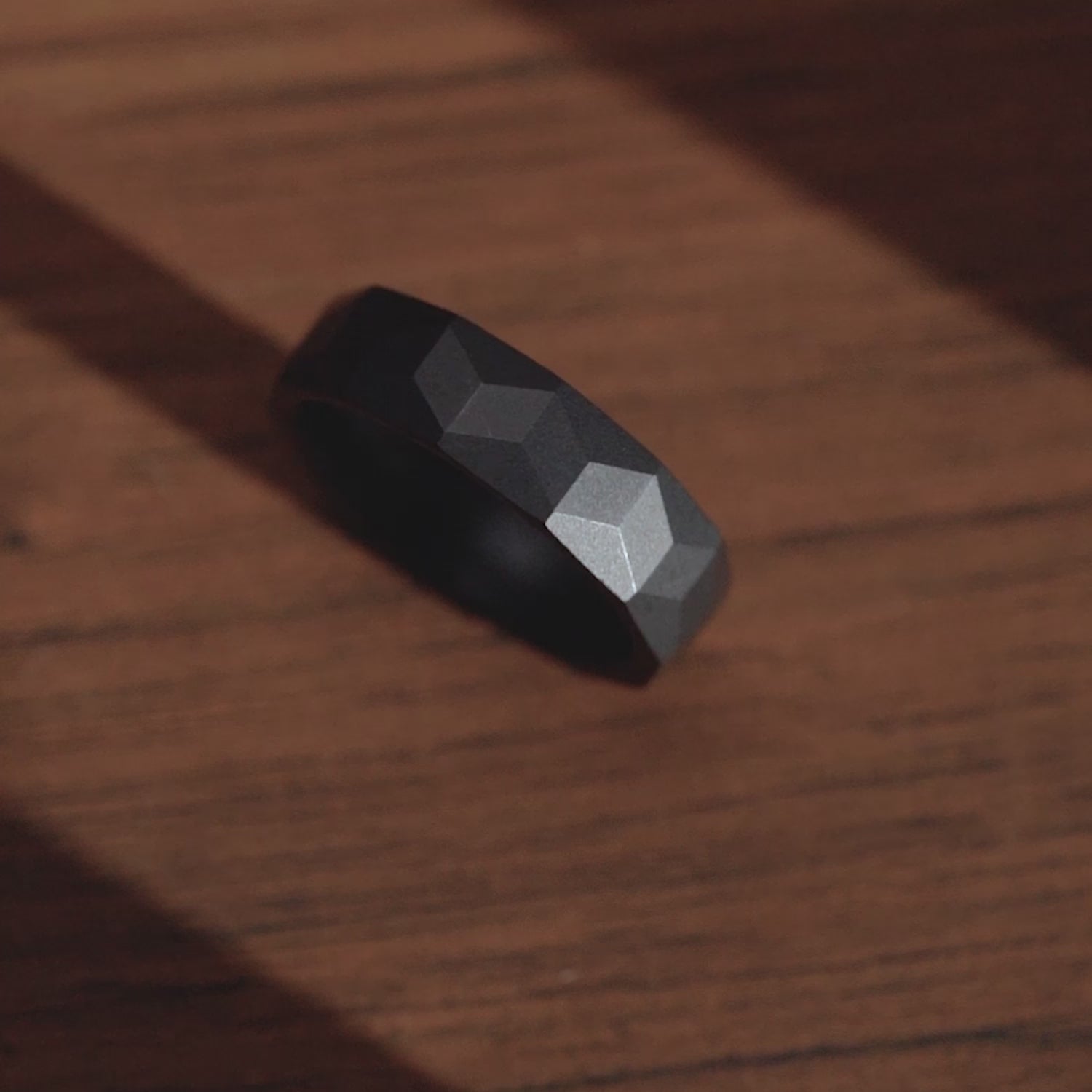 M Premium Jewellery Matte Black Cube Ceramic ring