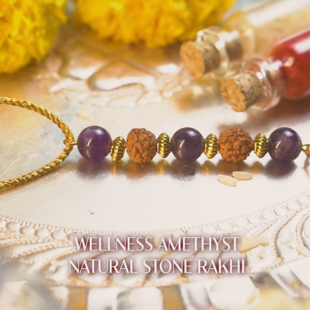 Wellness Amethyst Natural Stone Rakhi