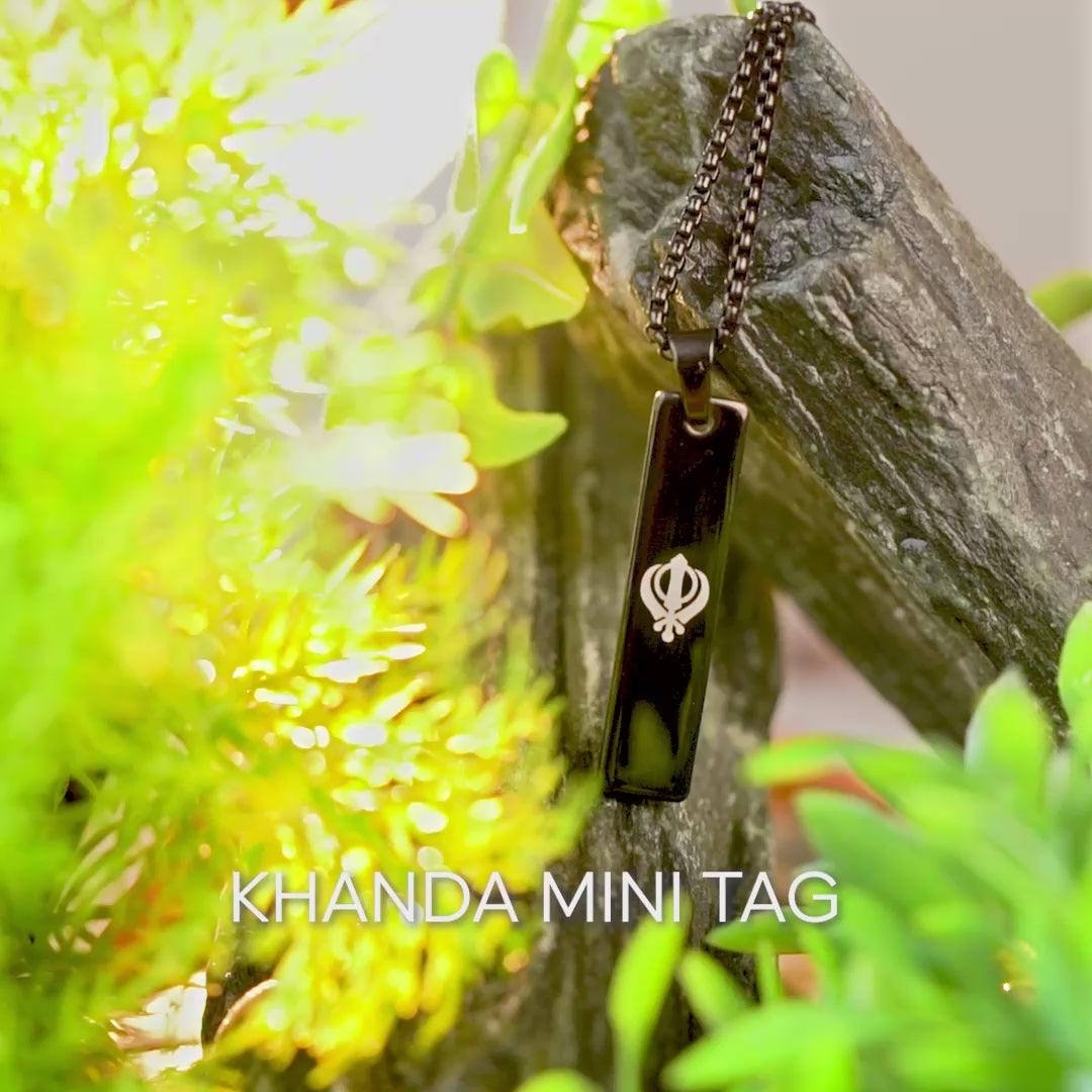 Khanda Spiritual Mini Tag Black