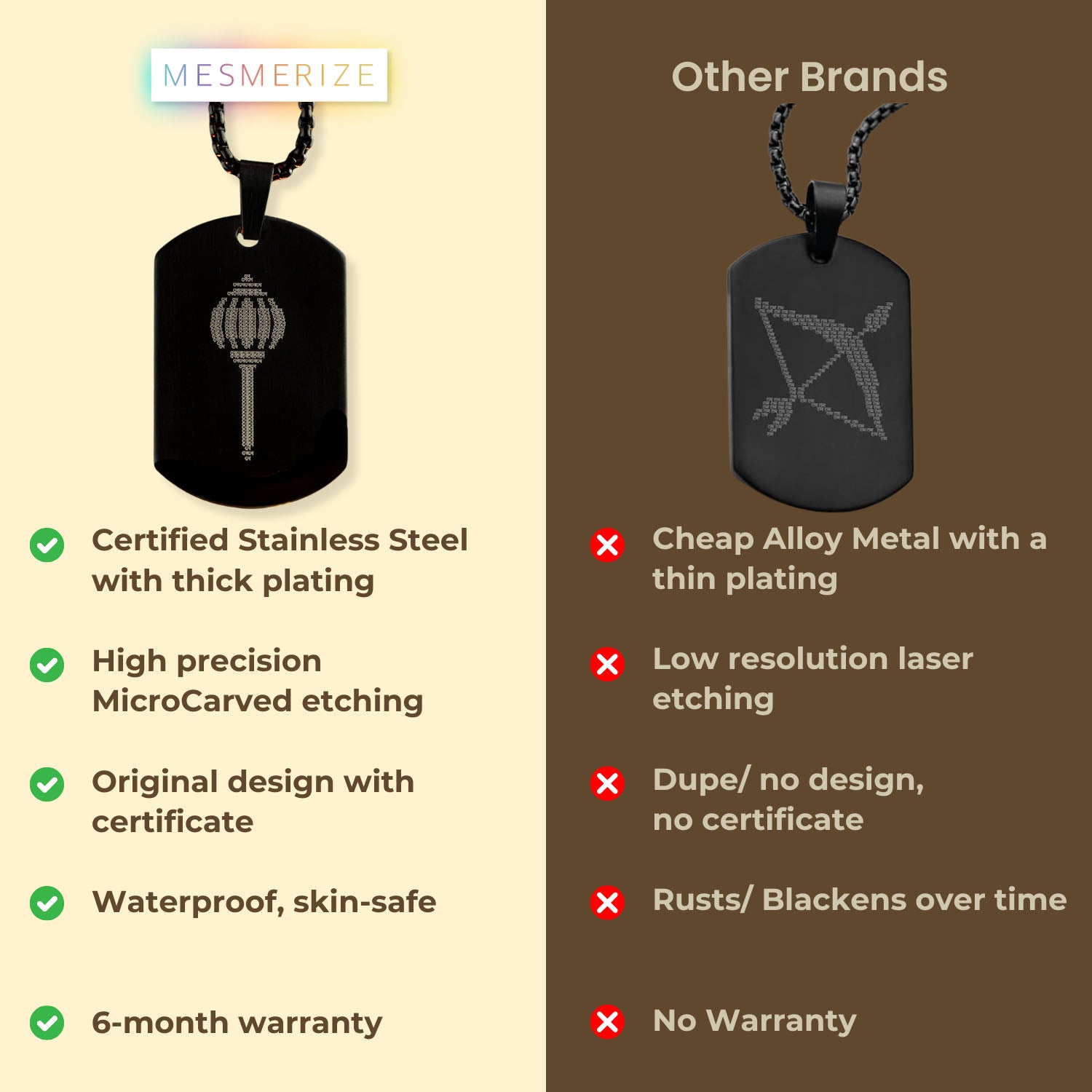 Hanuman Gada MicroCarved Tag Necklace