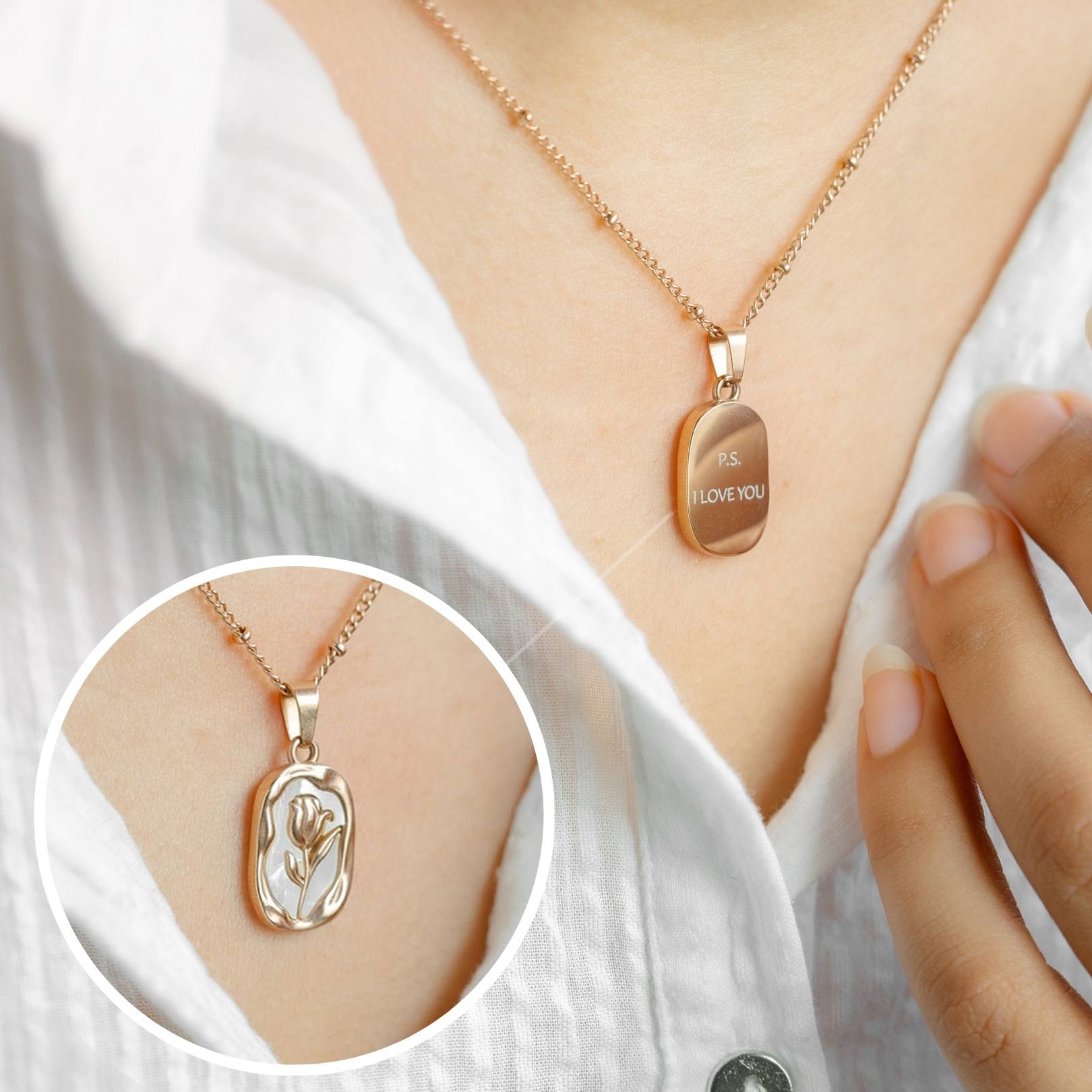 Bell Rose RoseGold Necklace