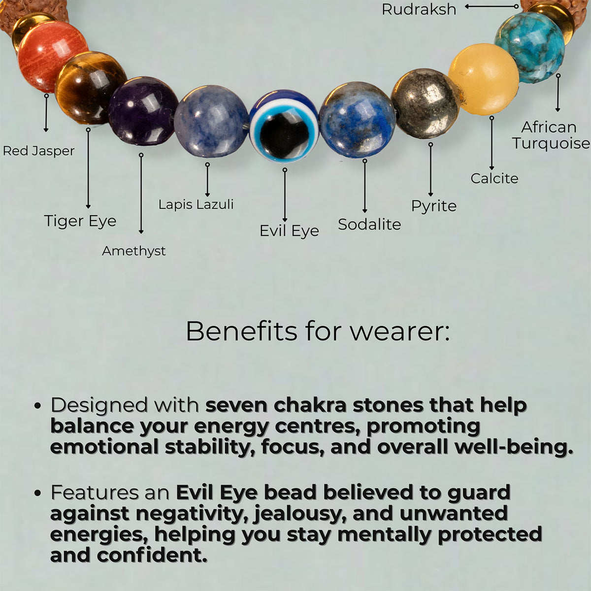 Spiritual Rudraksh 9 Chakra Bracelet 2