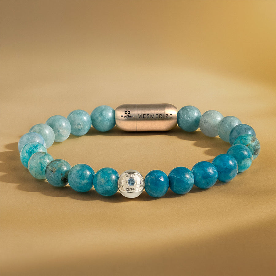 Pure 925 Silver Protective Evil Eye Natural Stone Bracelet with Magsnap 4