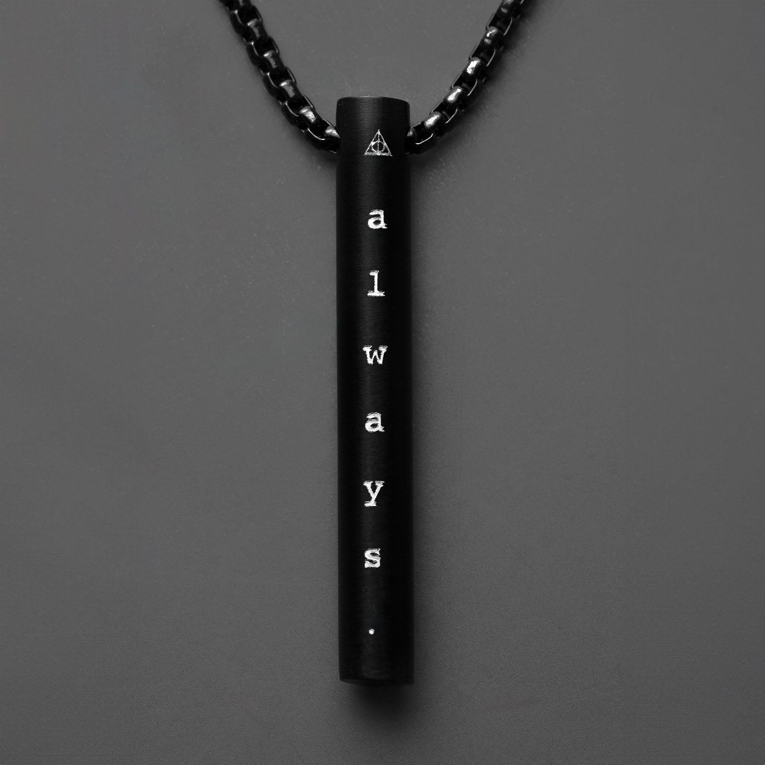 Always Black Barrel Necklace