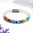 Balanced 9 Chakra Clear Quartz Natural Stone Bracelet
