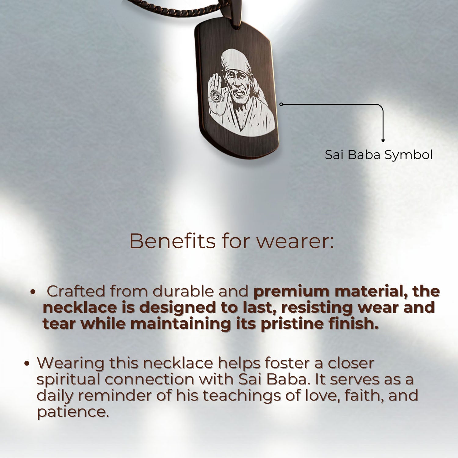 Sai Baba Tag Necklace Gold