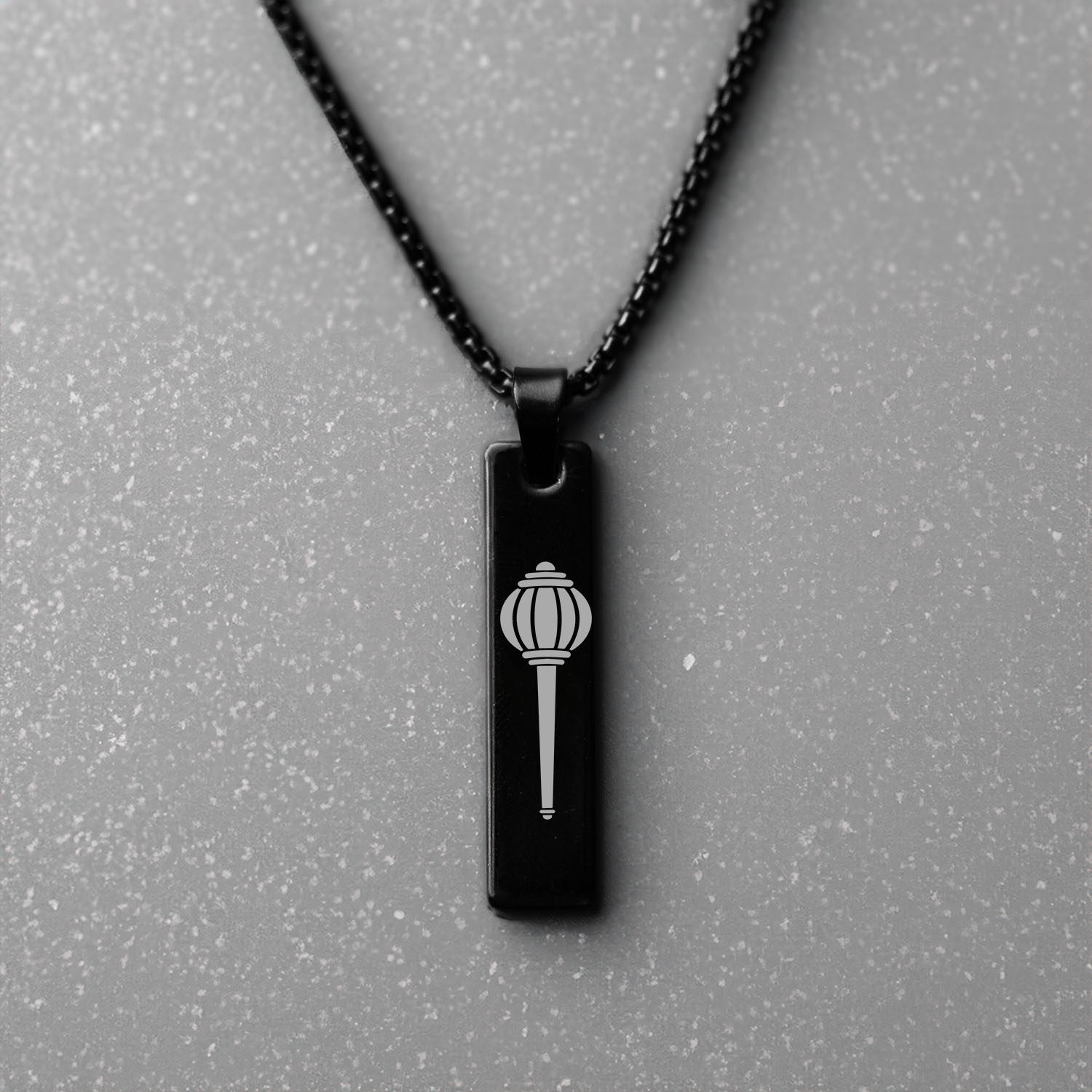 Black Hanuman Gada Spiritual Mini Bar Necklace