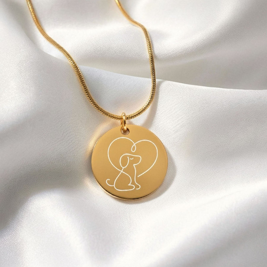 Cute Dog Circle Necklace