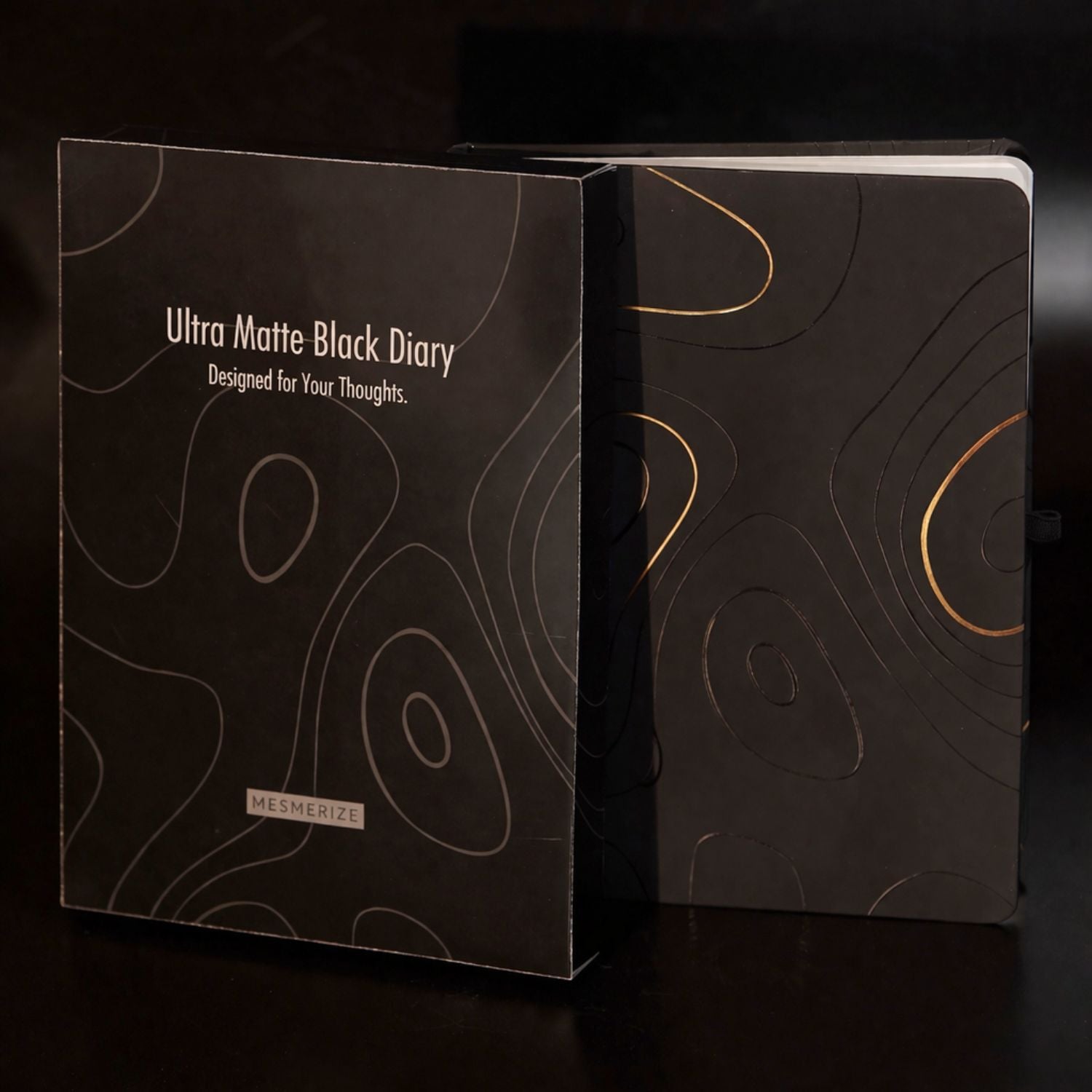 Matte Black Notebook with Malachite 2 in 1 MagSnap Roller Ball Pen with Stylus None