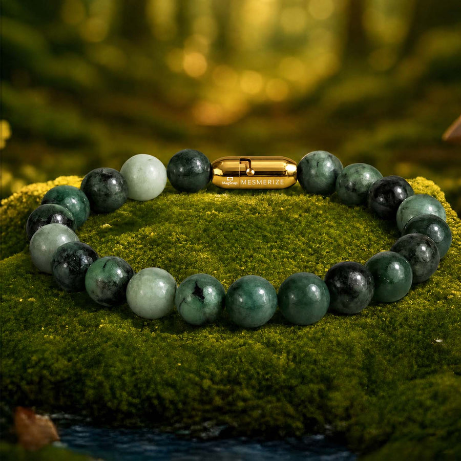 Green Radiance Emerald Natural Stone Bracelet with Magsnap
