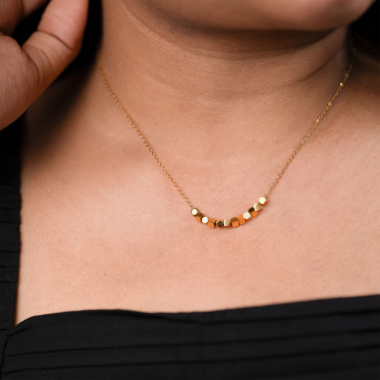 Eternal Grace Beaded Cube Necklace