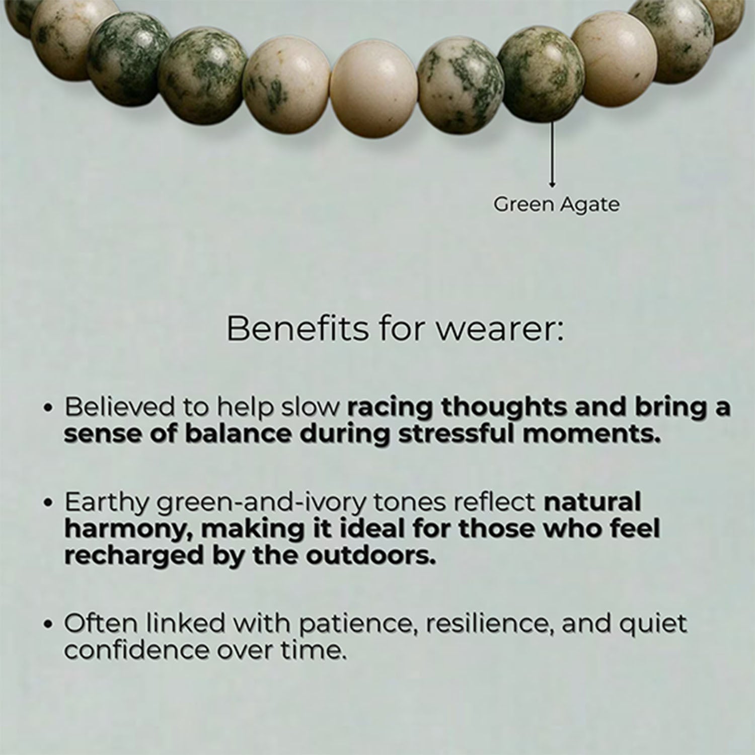 Evergreen Tree Agate(Vriksh Sulemaanee) Natural Stone Bracelet with Magsnap2